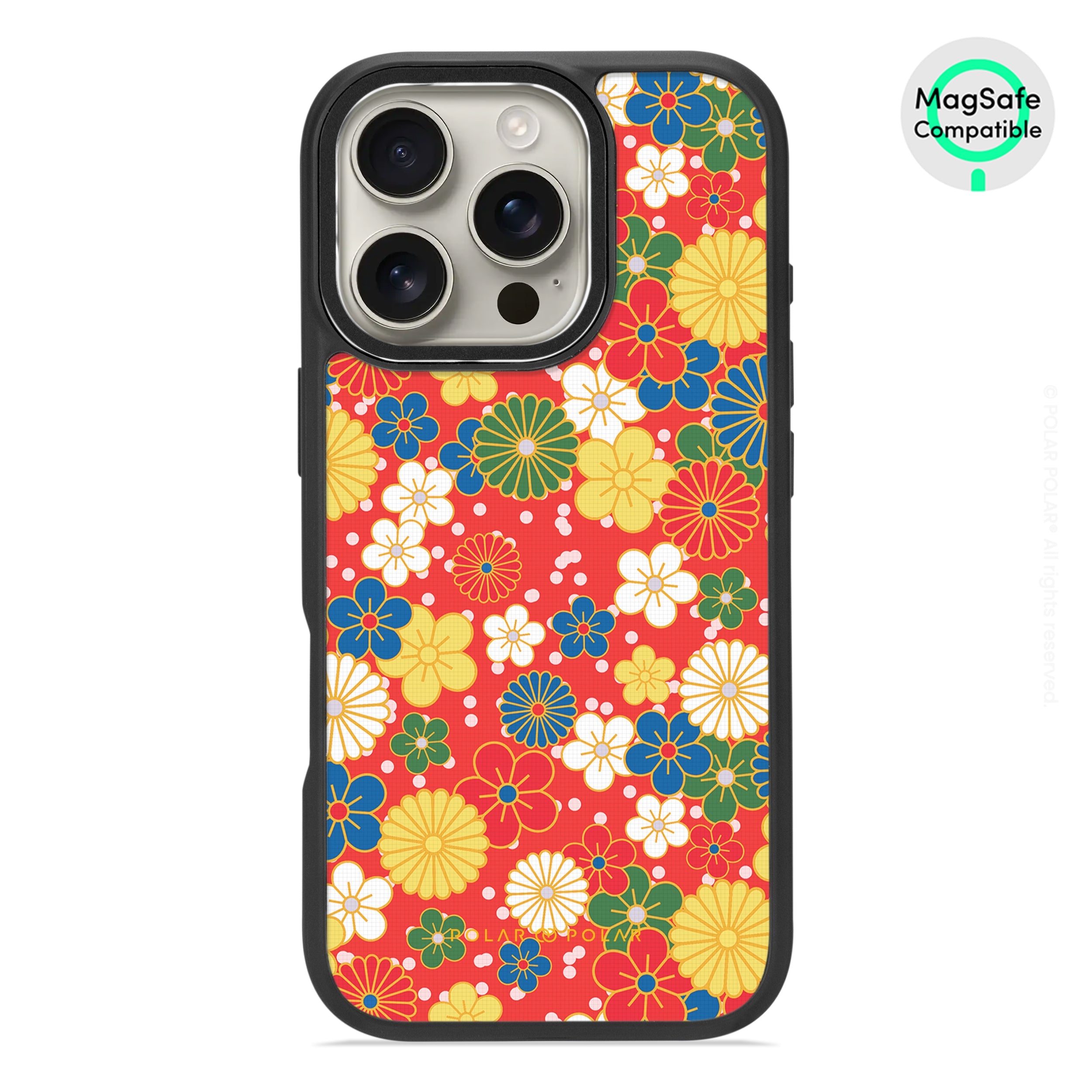 Japan Blossoms - iPhone 16 Pro Frosted Black Bumper MagSafe Case
