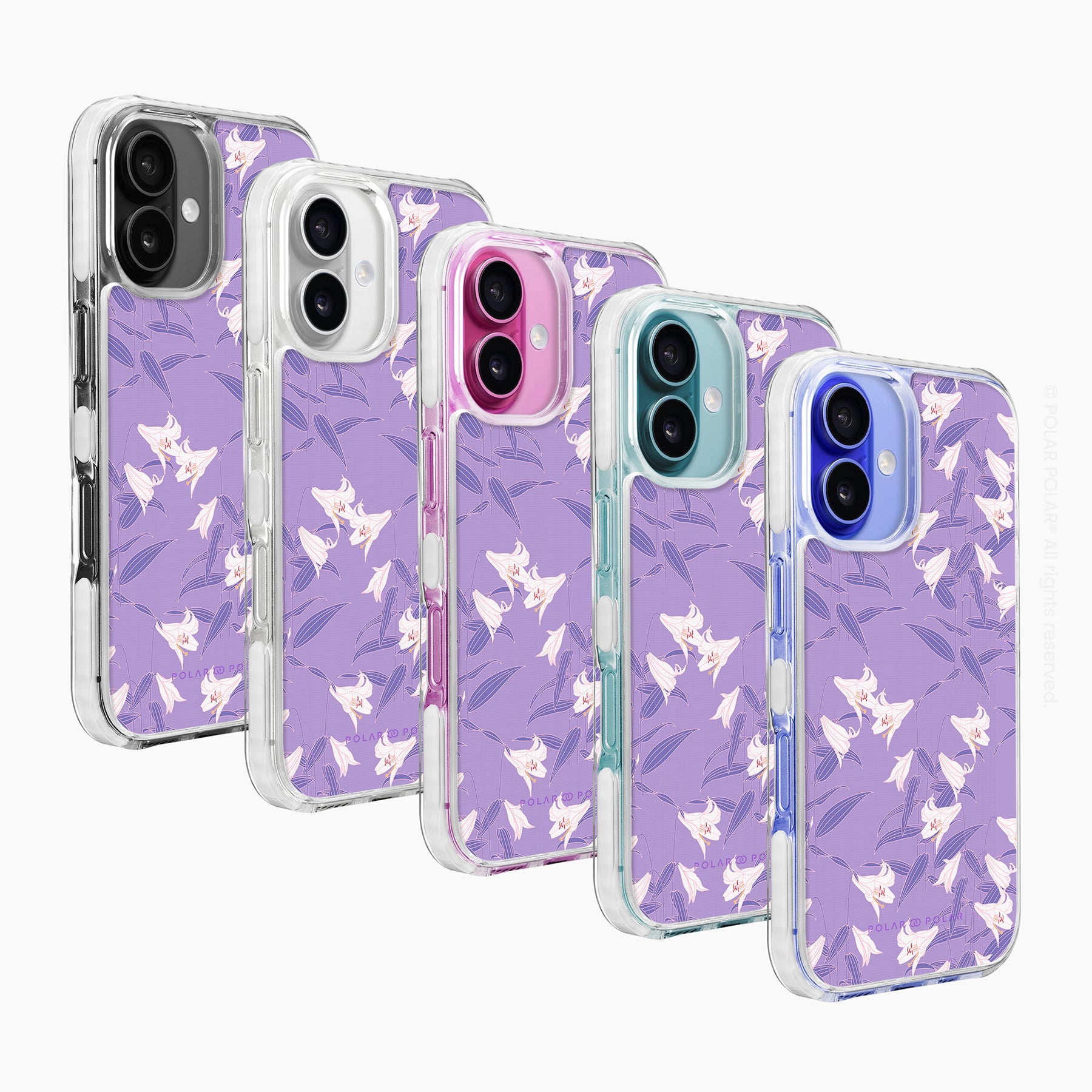 Lavender Lily - iPhone 16 Plus Clear Bumper MagSafe Case