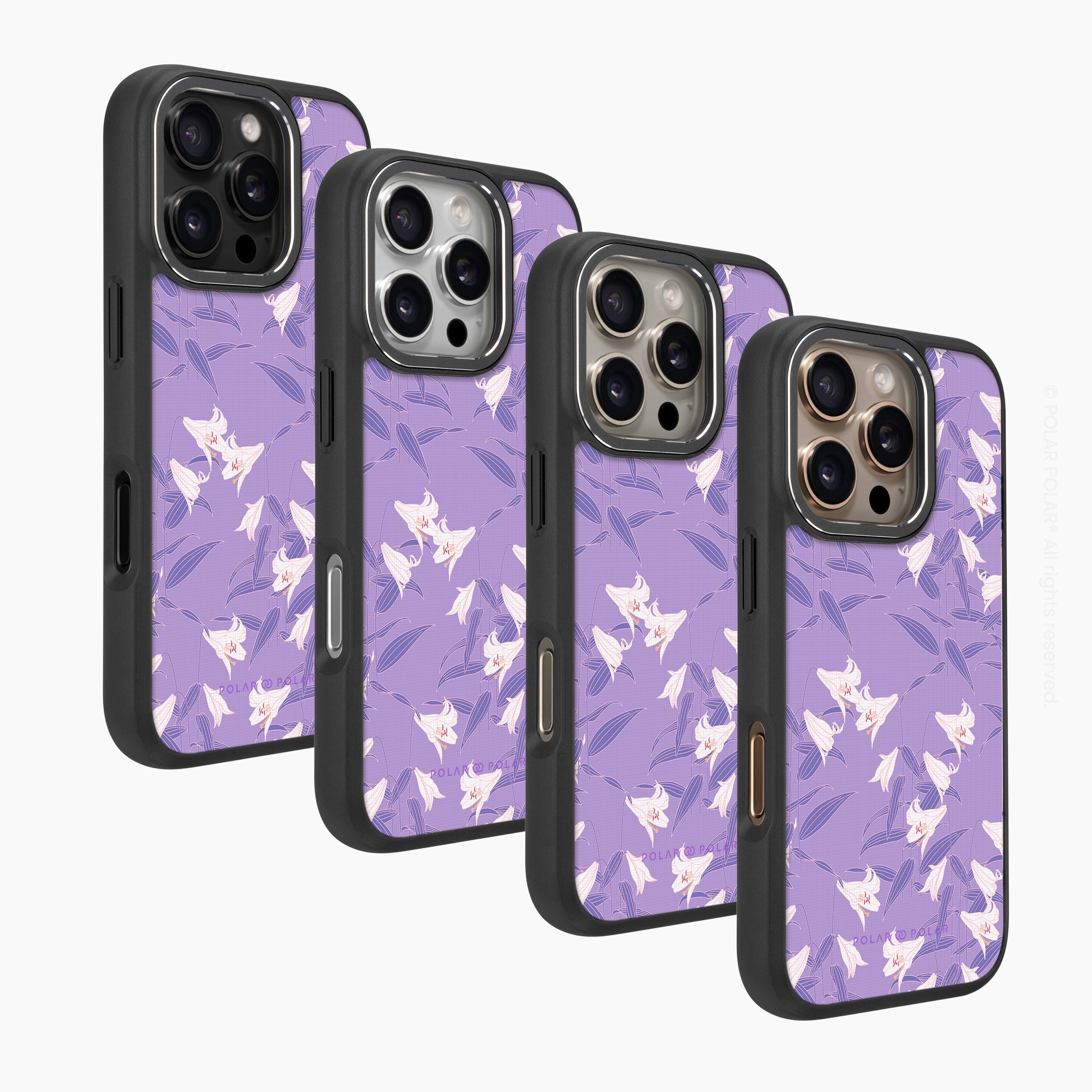 Lavender Lily - iPhone 16 Pro Frosted Black Bumper MagSafe Case