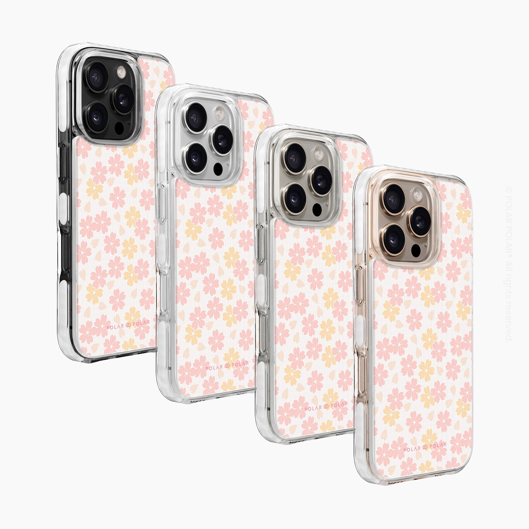 Light Pink Sakura - iPhone 16 Pro Max Clear Bumper MagSafe Case