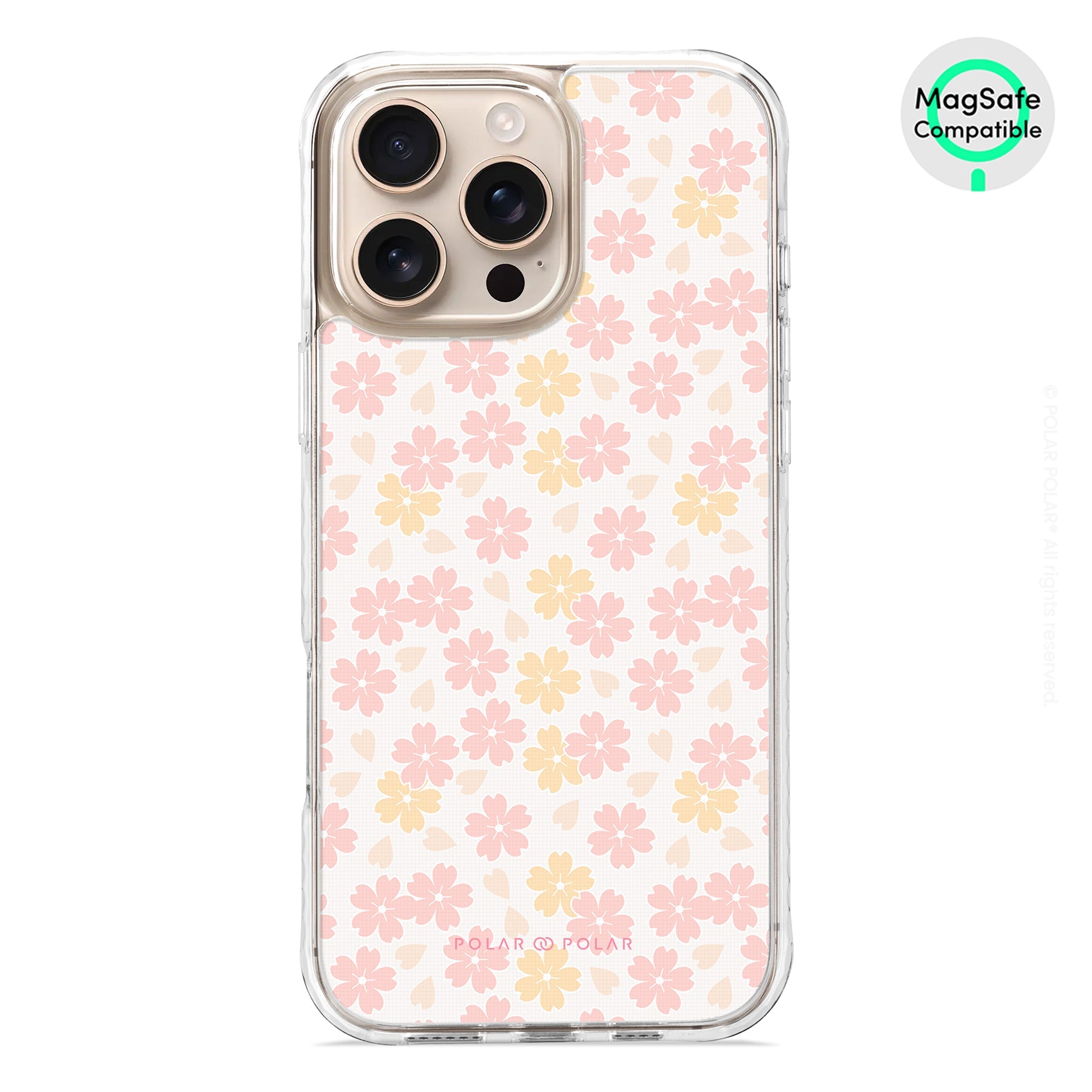 Light Pink Sakura - iPhone 16 Pro Max Clear Bumper MagSafe Case