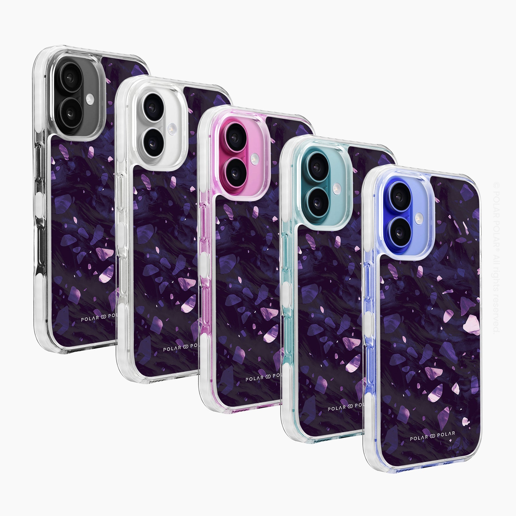 Lilac Terrazzo Gem - iPhone 16 Plus Clear Bumper MagSafe Case