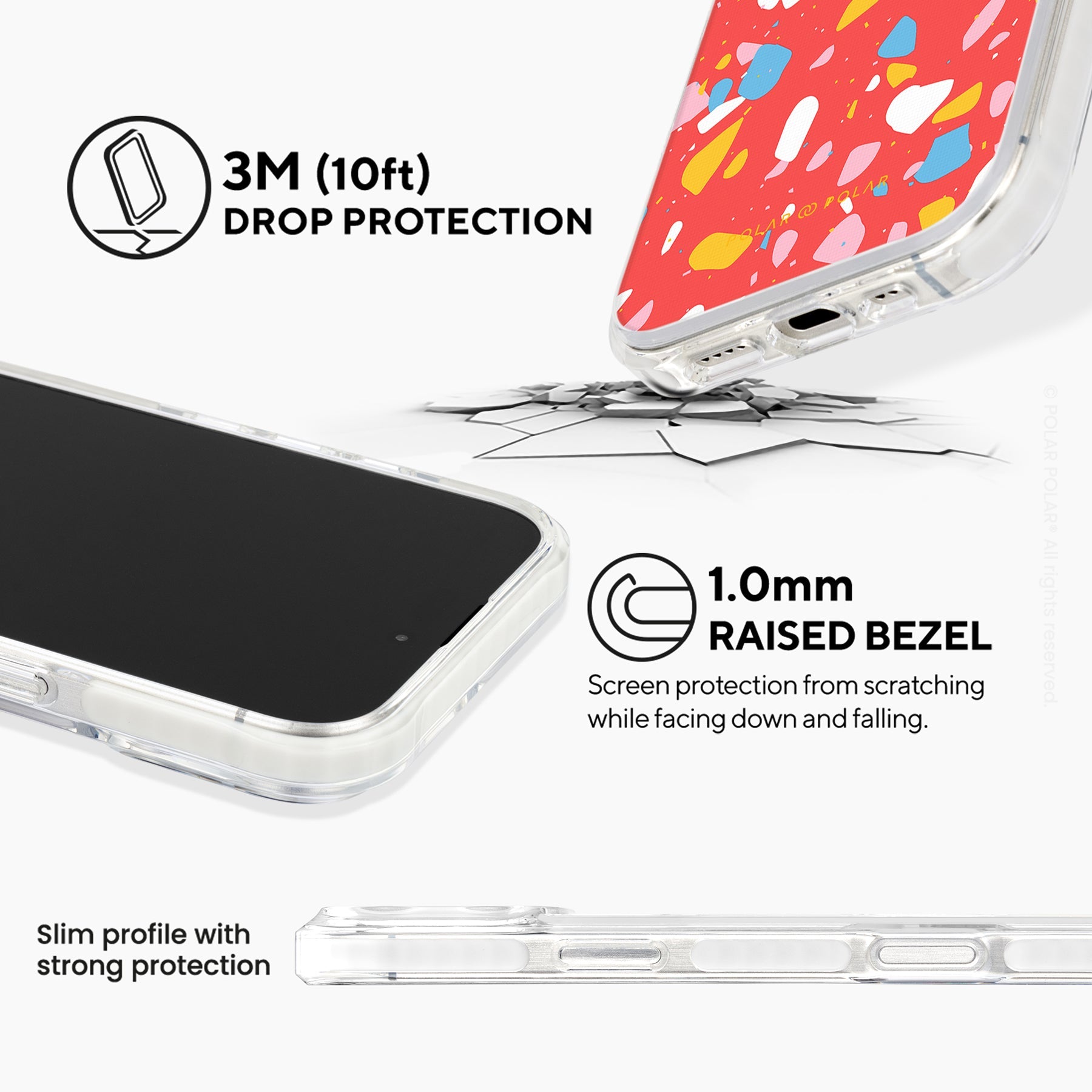 Living Coral Terrazzo - iPhone 16 Pro Clear Bumper MagSafe Case