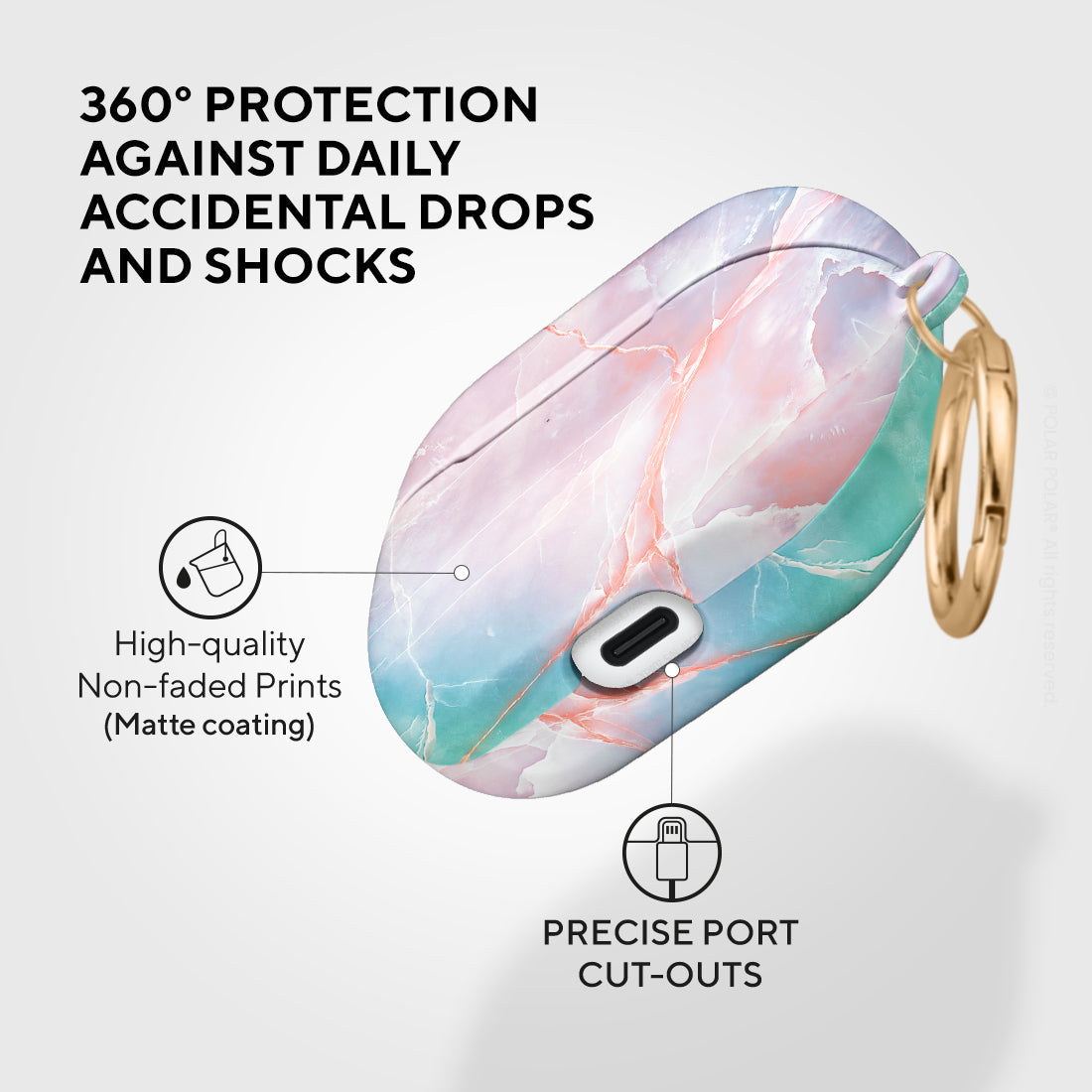Marble Samsung Galaxy Buds3 Case - Magic Heaven cute and personalisable Buds3 Case - POLAR POLAR