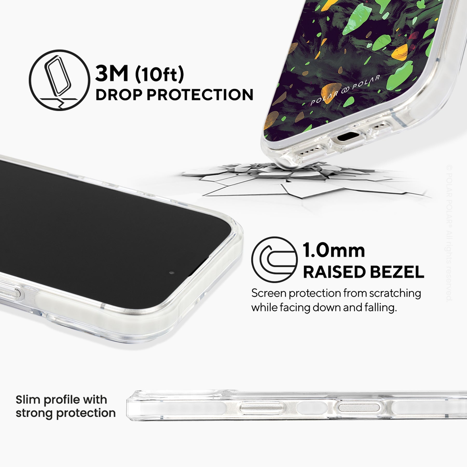 Malachite Terrazzo Gem - iPhone 16 Clear Bumper MagSafe Case
