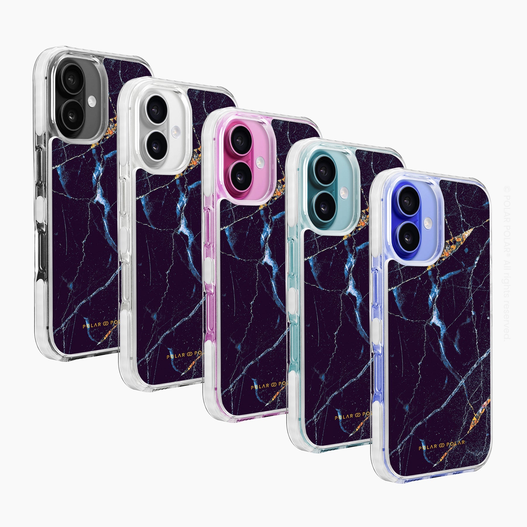 Midnight Marble - iPhone 16 Plus Clear Bumper MagSafe Case