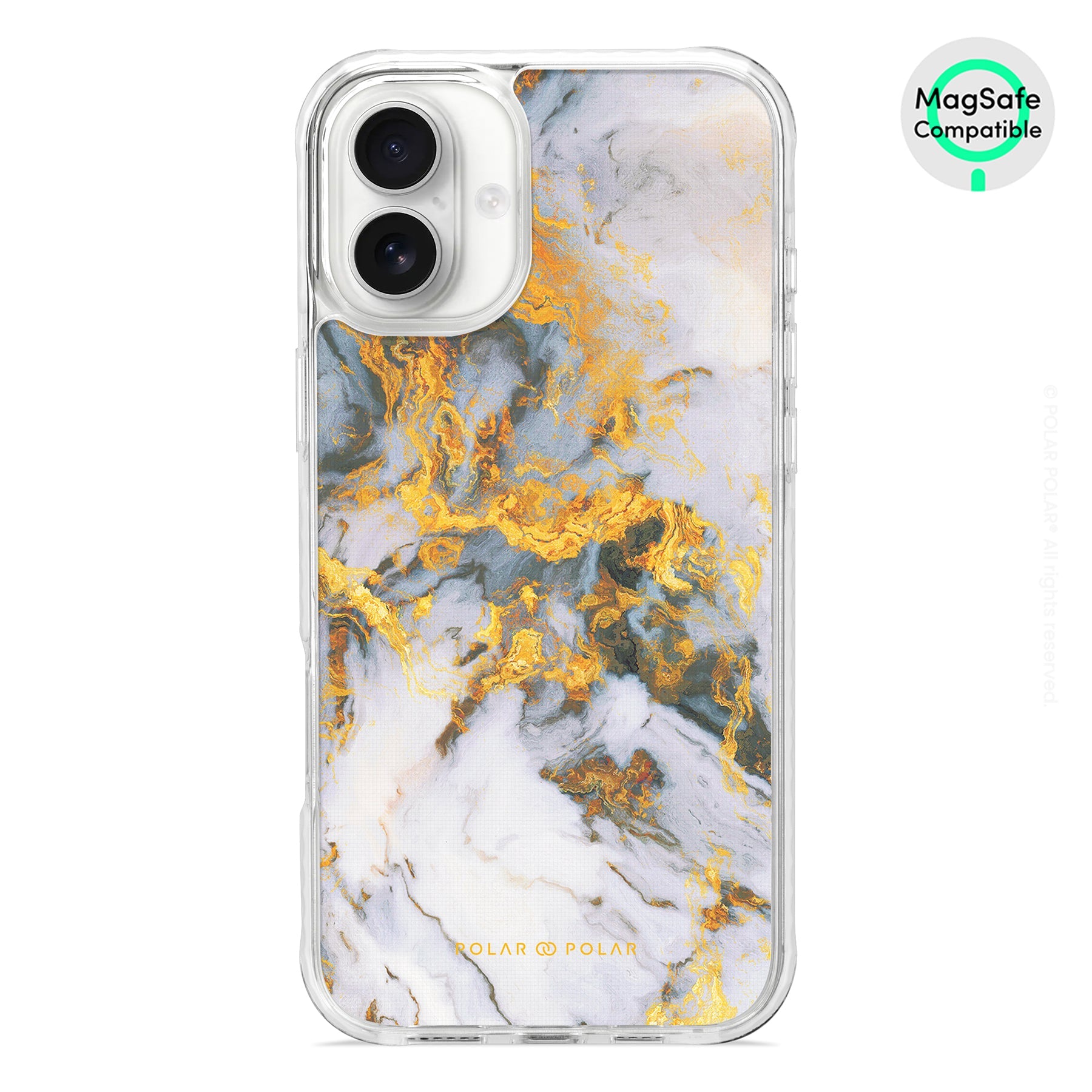 Mist Marble - iPhone 16 Plus Clear Bumper MagSafe Case