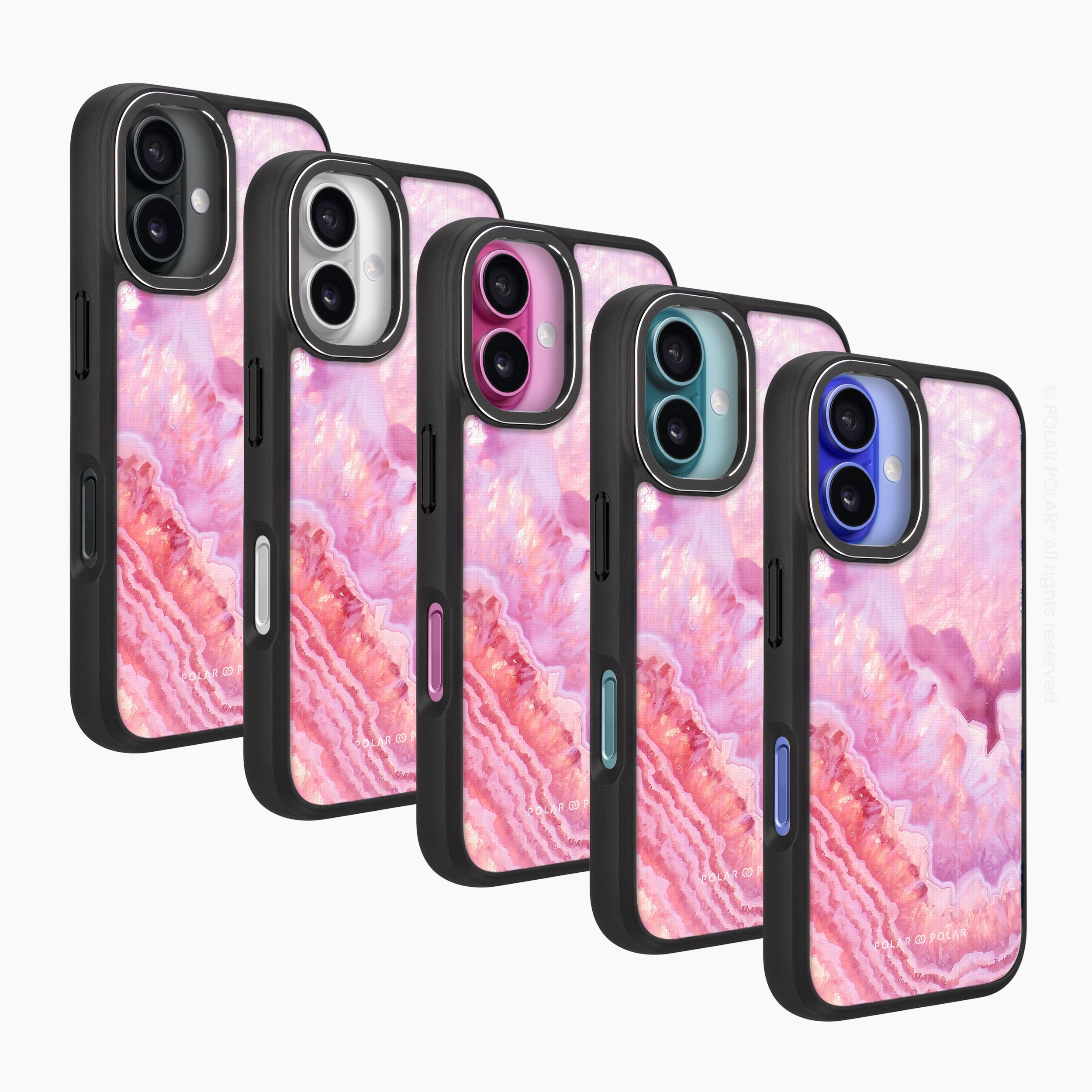 Misty Rose Coral - iPhone 16 Frosted Black Bumper MagSafe Case
