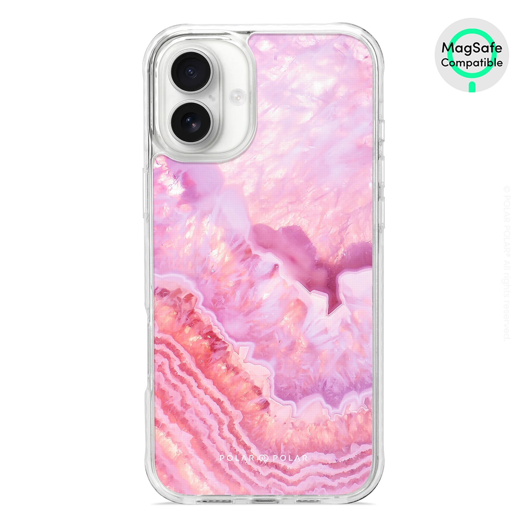 Misty Rose Coral - iPhone 16 Plus Clear Bumper MagSafe Case