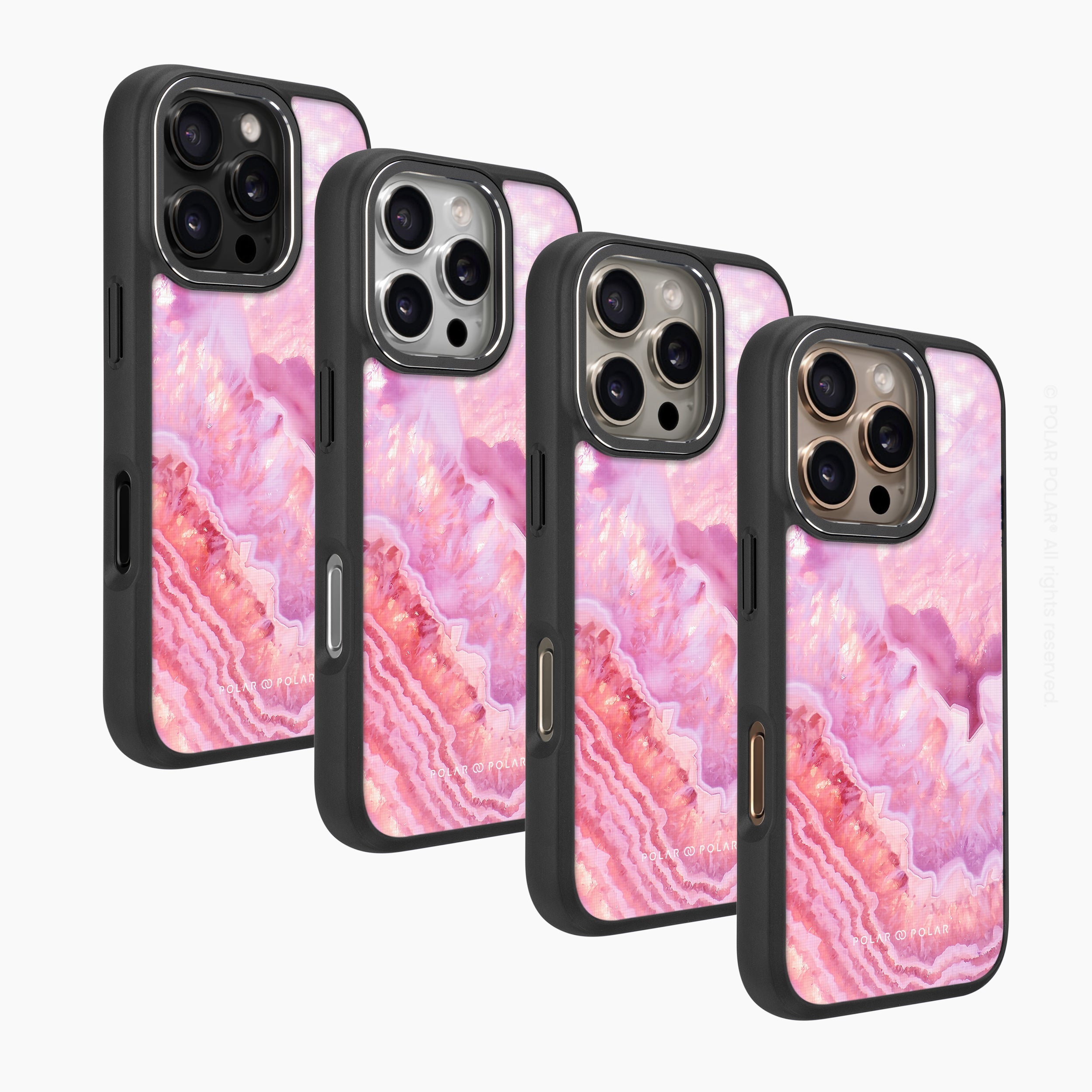 Misty Rose Coral - iPhone 16 Pro Max Frosted Black Bumper MagSafe Case