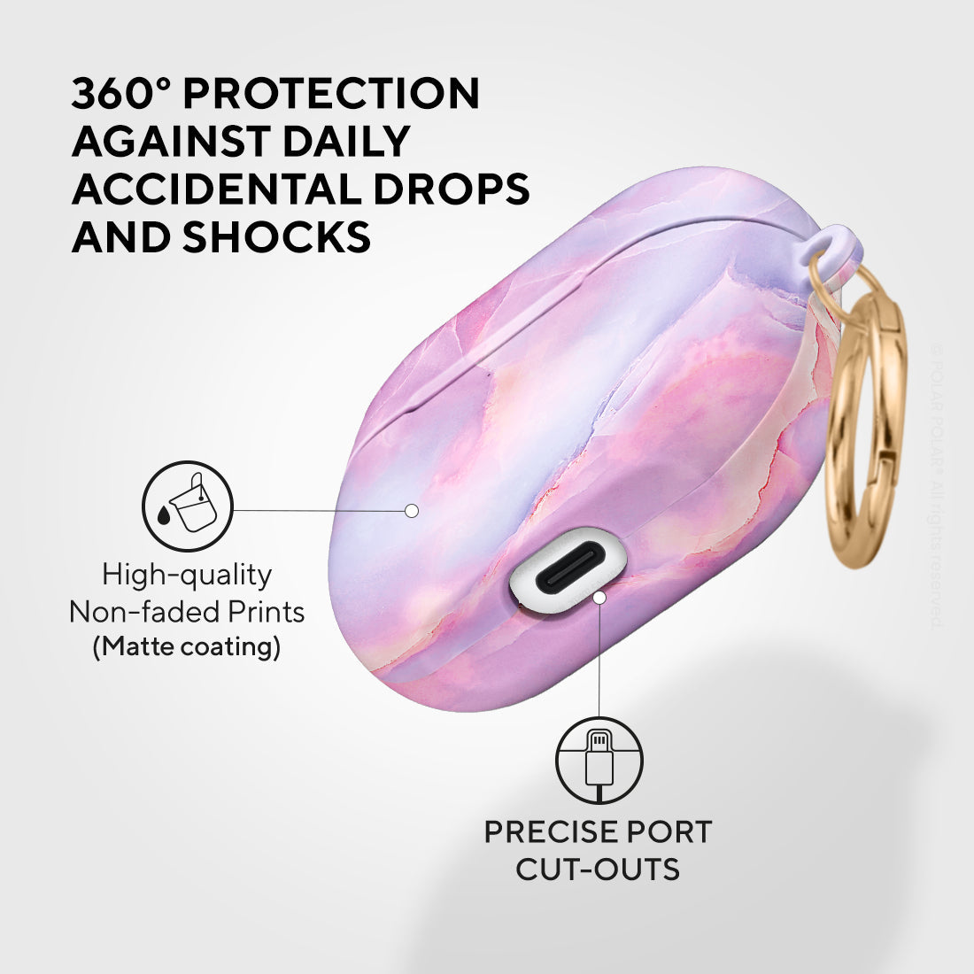 Marble Samsung Galaxy Buds3 Case - Mythical Sky cute and personalisable Buds3 Case - POLAR POLAR