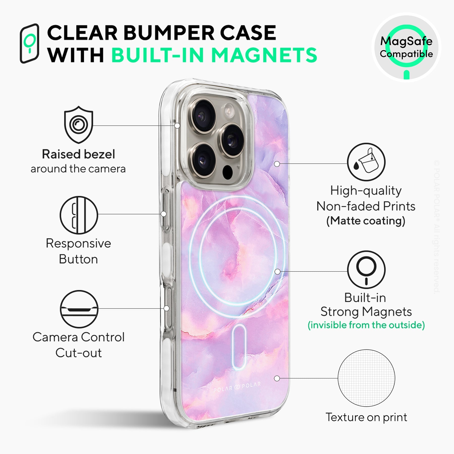 Mythical Sky - iPhone 16 Pro Max Clear Bumper MagSafe Case
