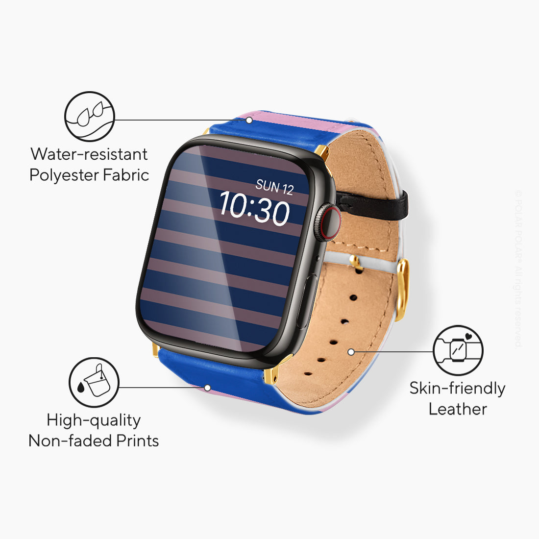 Navy Pink Stripe - Apple Watch Band