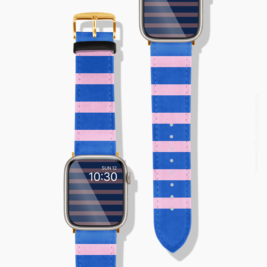 Navy Pink Stripe - Apple Watch Band