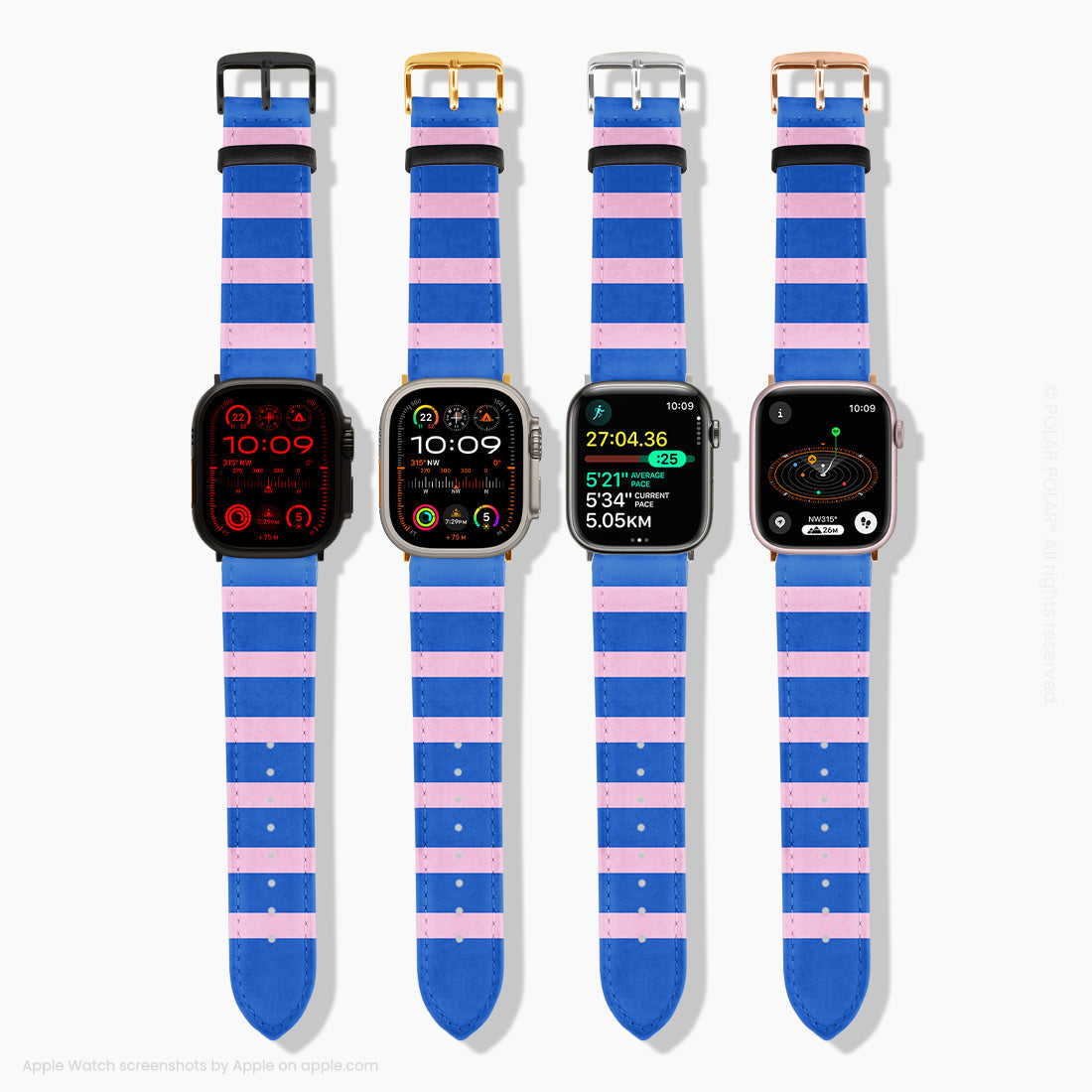 Navy Pink Stripe - Apple Watch Band