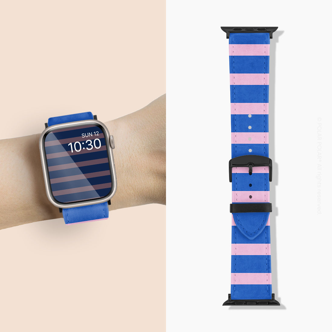 Navy Pink Stripe - Apple Watch Band