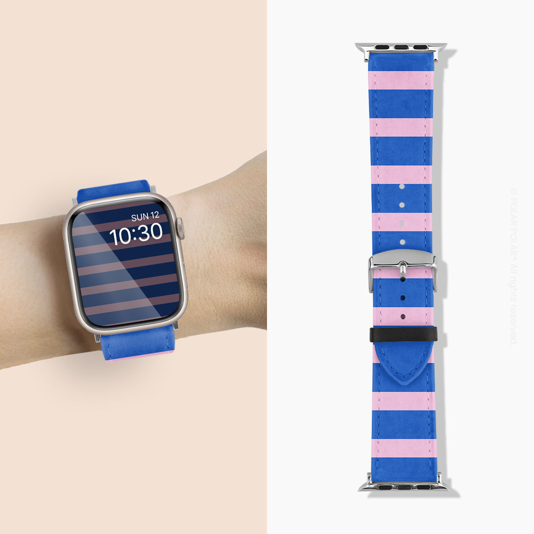 Navy Pink Stripe - Apple Watch Band