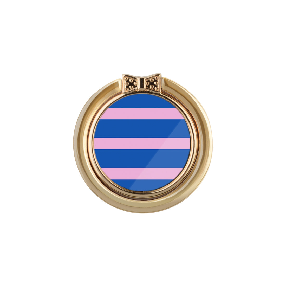 Navy Pink Stripe Adhesive Phone Ring Holder