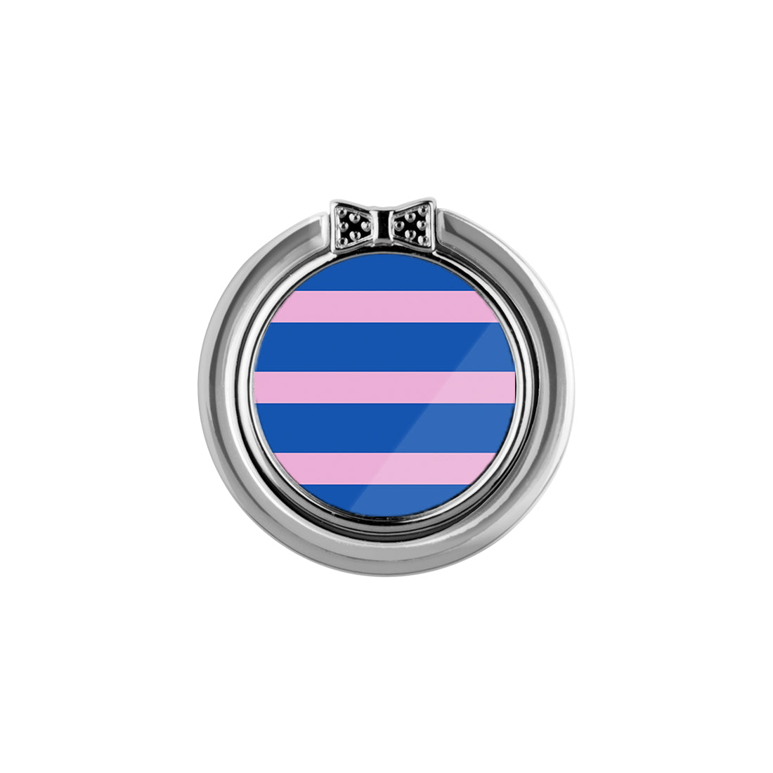 Navy Pink Stripe Adhesive Phone Ring Holder