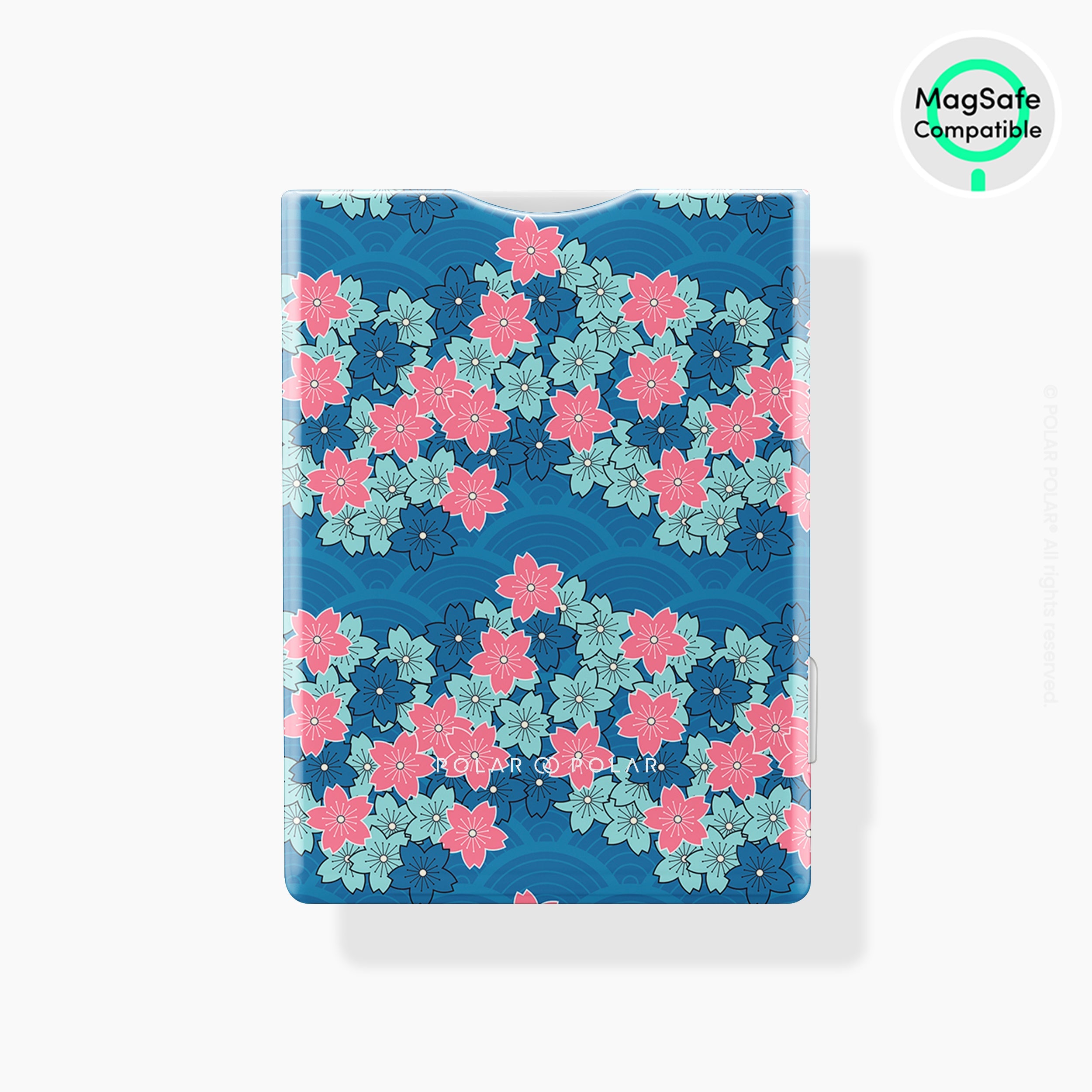 Navy Sakura Wave MagSafe Wallet