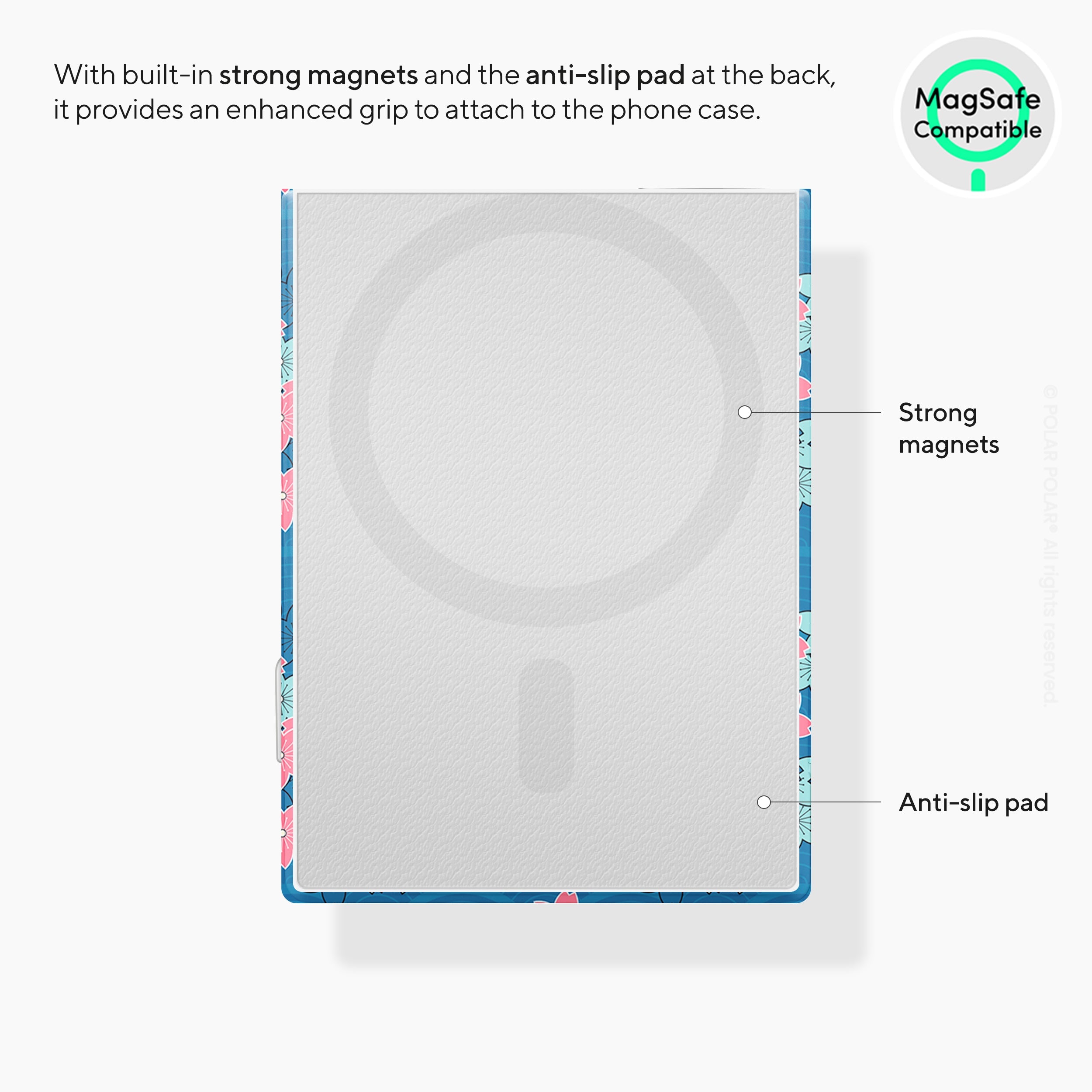 Navy Sakura Wave MagSafe Wallet