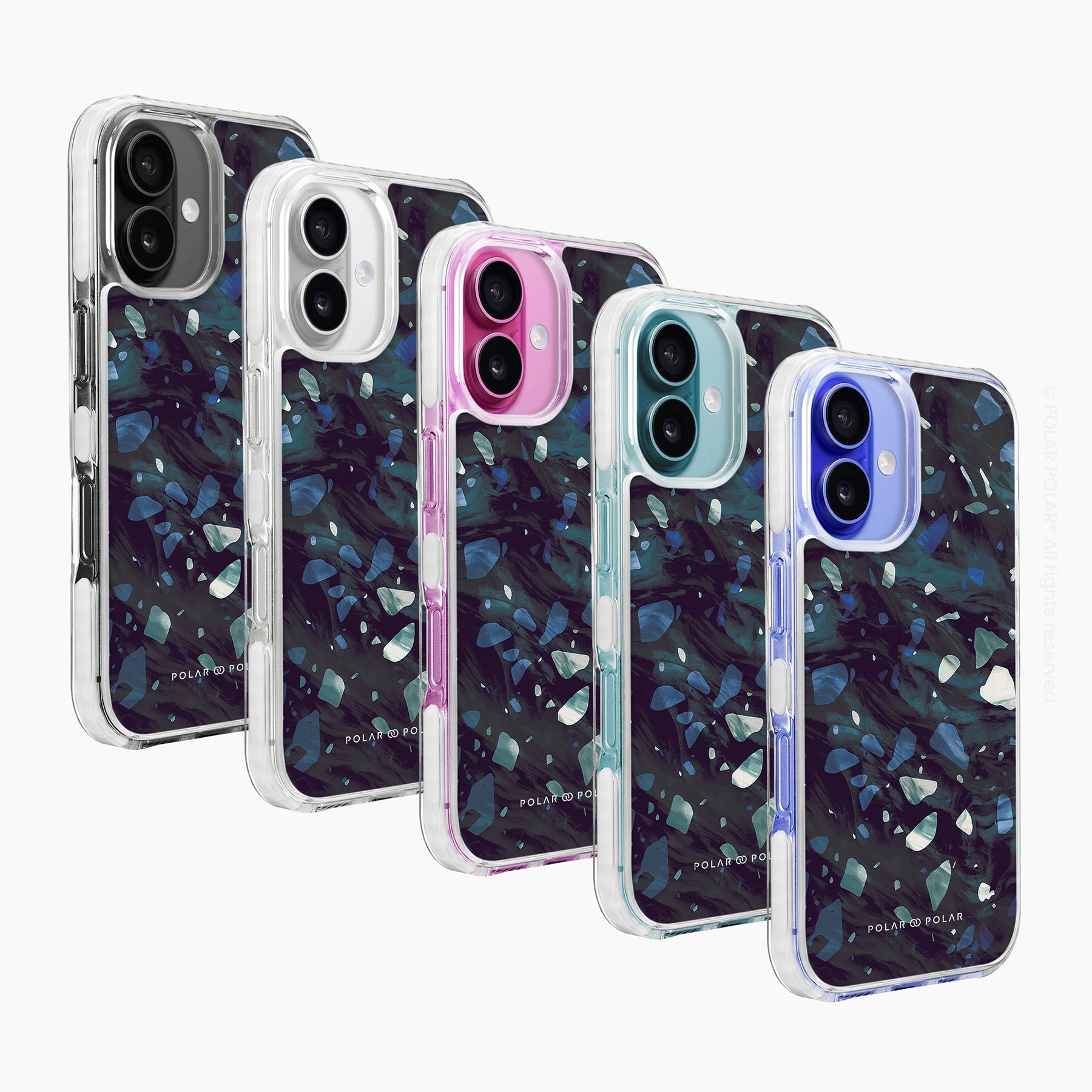 Nordic Terrazzo Gem - iPhone 16 Plus Clear Bumper MagSafe Case