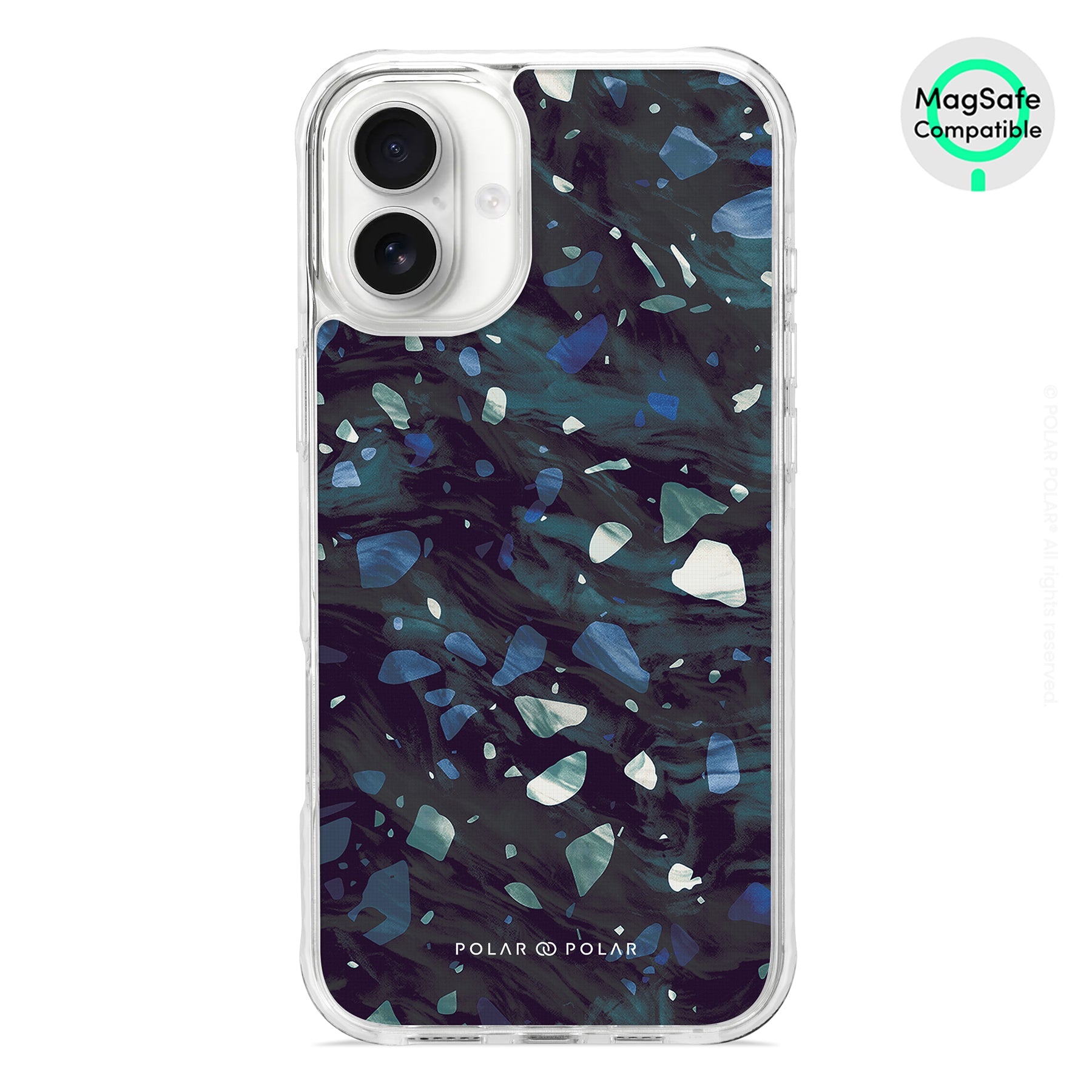 Nordic Terrazzo Gem - iPhone 16 Plus Clear Bumper MagSafe Case
