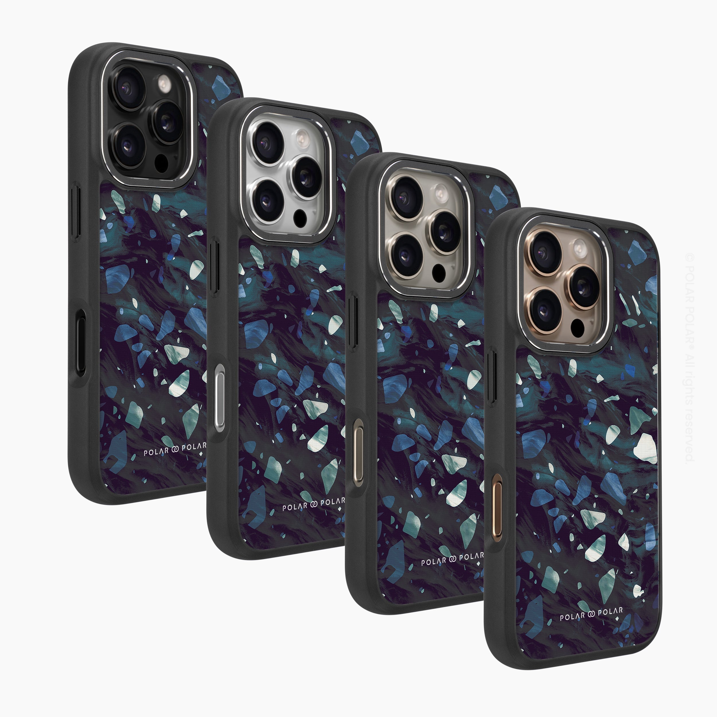 Nordic Terrazzo Gem - iPhone 16 Pro Frosted Black Bumper MagSafe Case