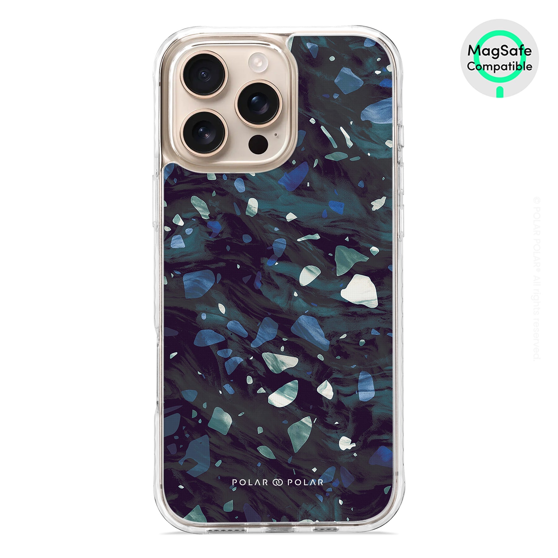 Nordic Terrazzo Gem - iPhone 16 Pro Max Clear Bumper MagSafe Case