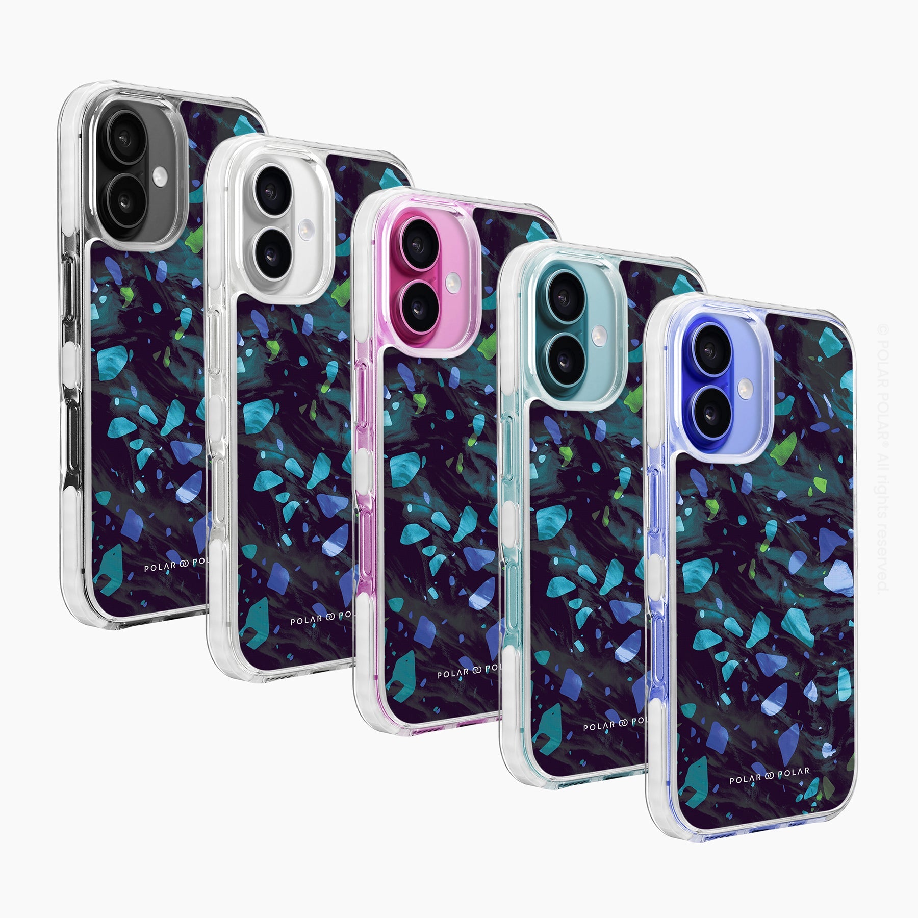 Ocean Terrazzo Gem - iPhone 16 Plus Clear Bumper MagSafe Case