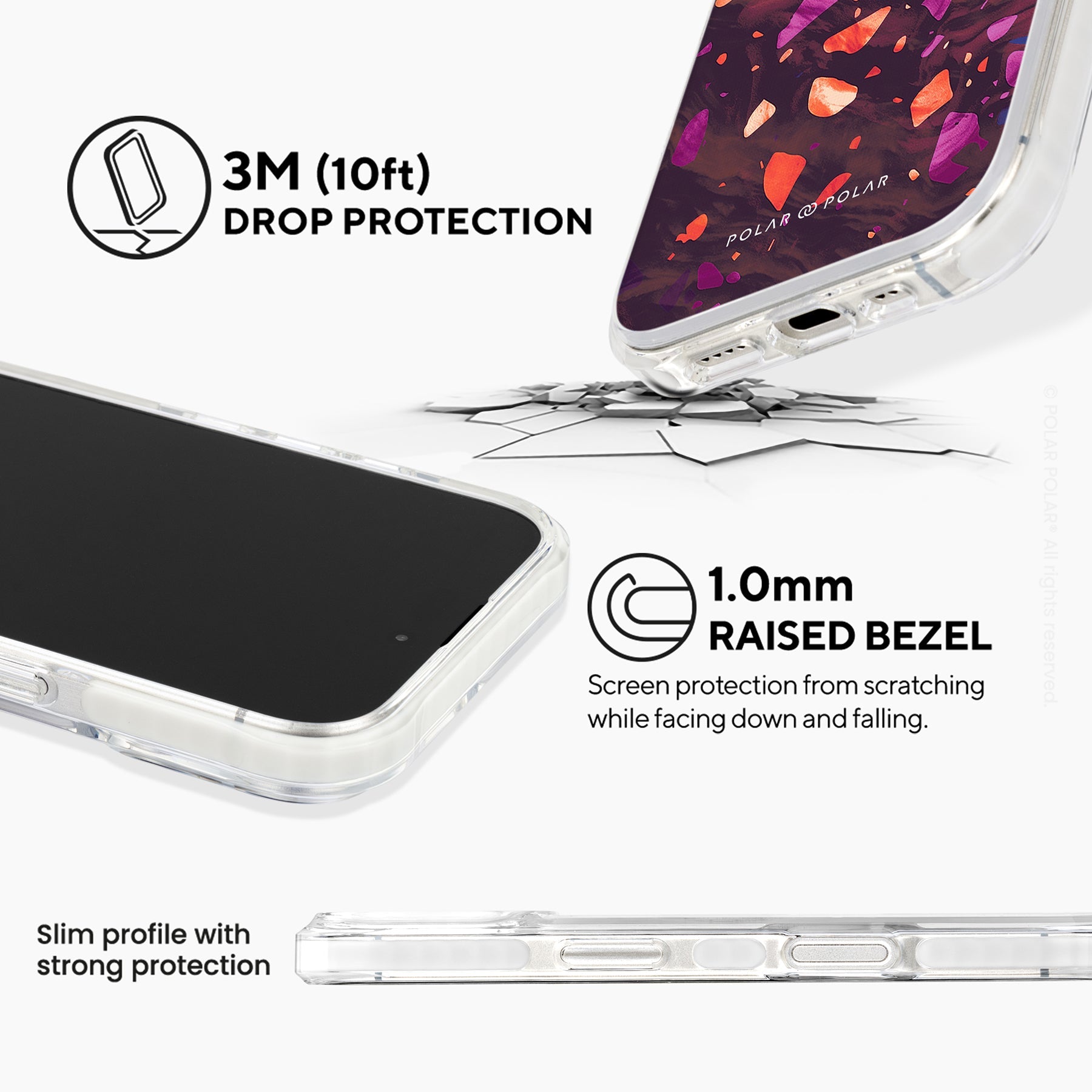 Paprika Terrazzo Gem - iPhone 16 Plus Clear Bumper MagSafe Case