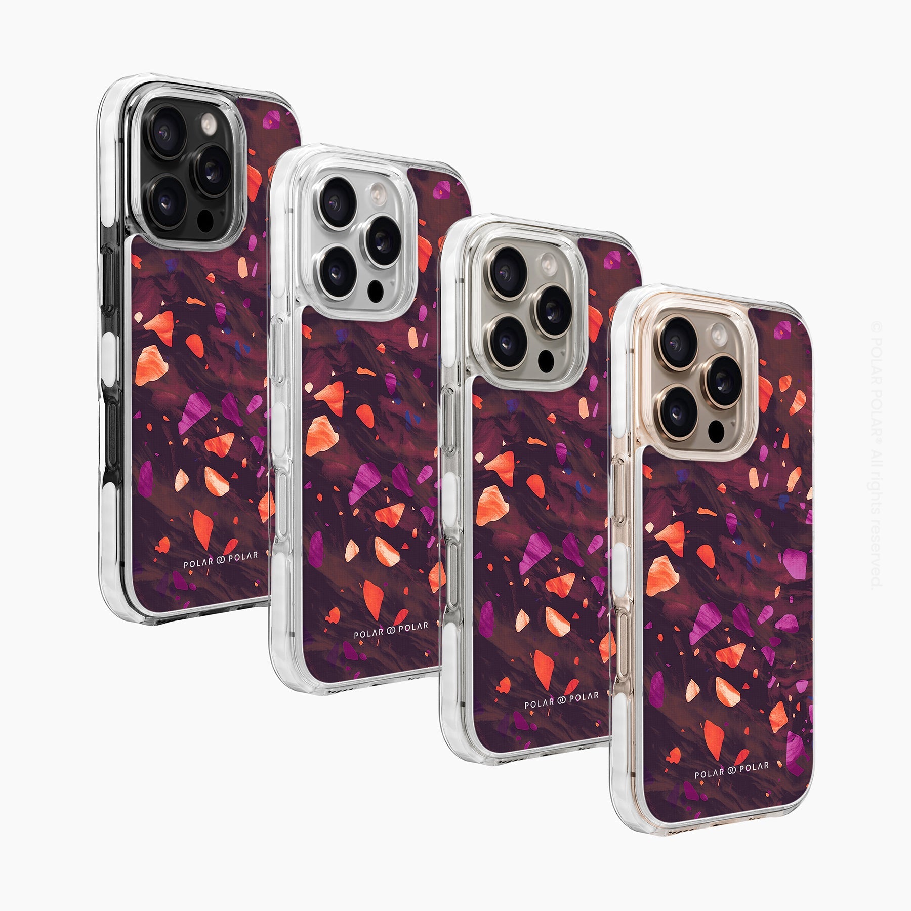 Paprika Terrazzo Gem - iPhone 16 Pro Max Clear Bumper MagSafe Case