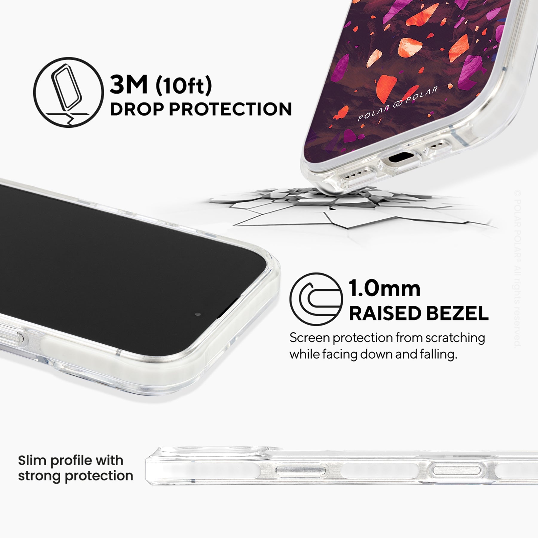 Paprika Terrazzo Gem - iPhone 16 Pro Clear Bumper MagSafe Case