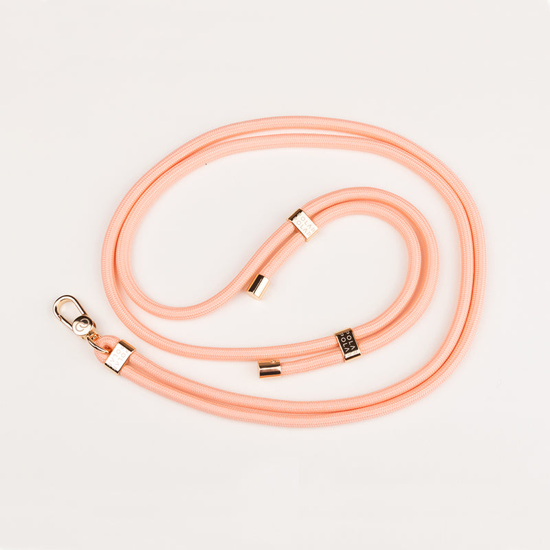 Peach Pink Crossbody Phone Strap with Card