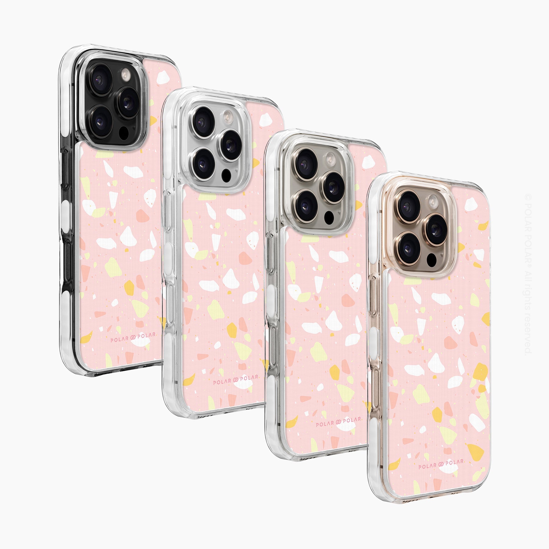 Pink Peony Terrazzo - iPhone 16 Pro Max Clear Bumper MagSafe Case
