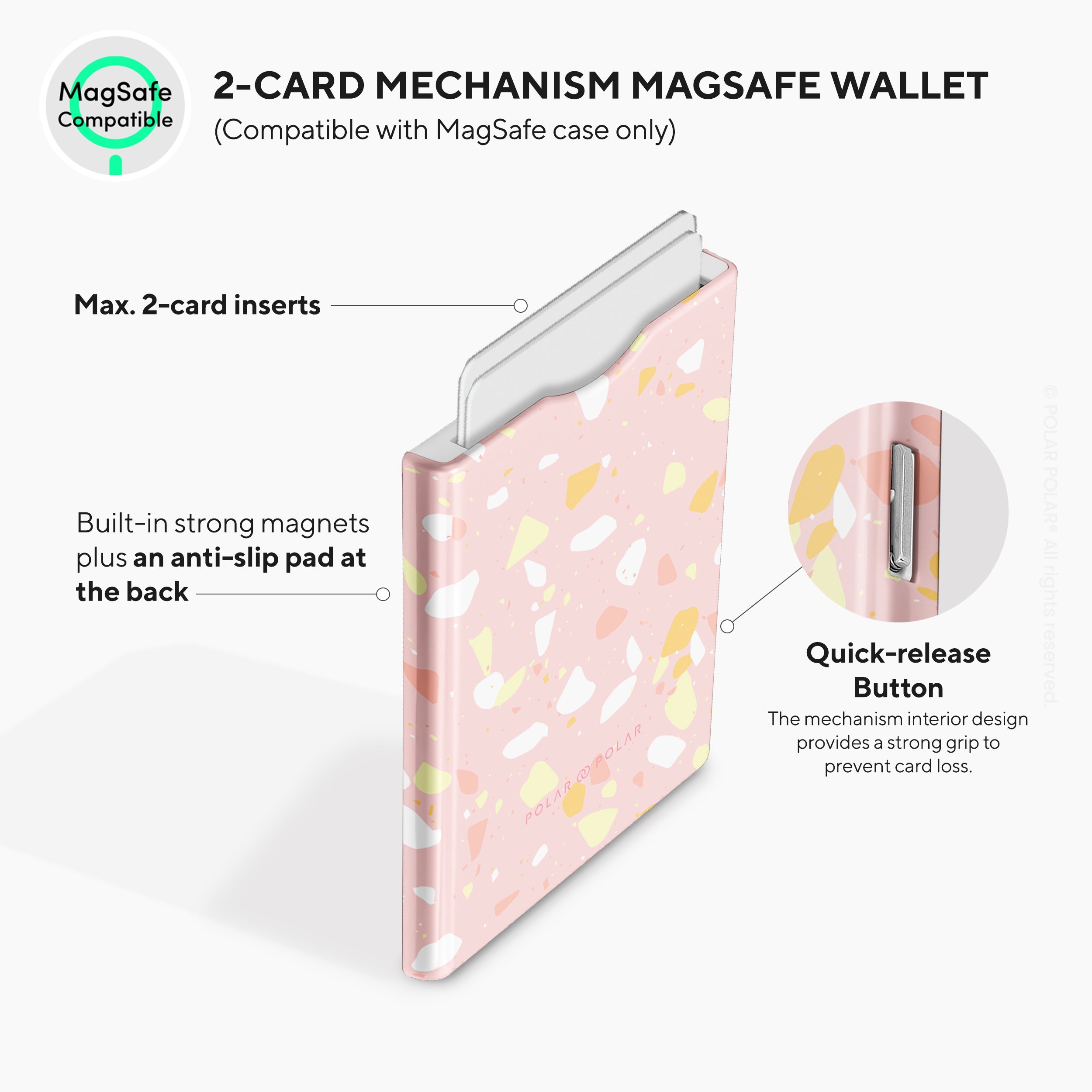 Pink Peony Terrazzo MagSafe Wallet