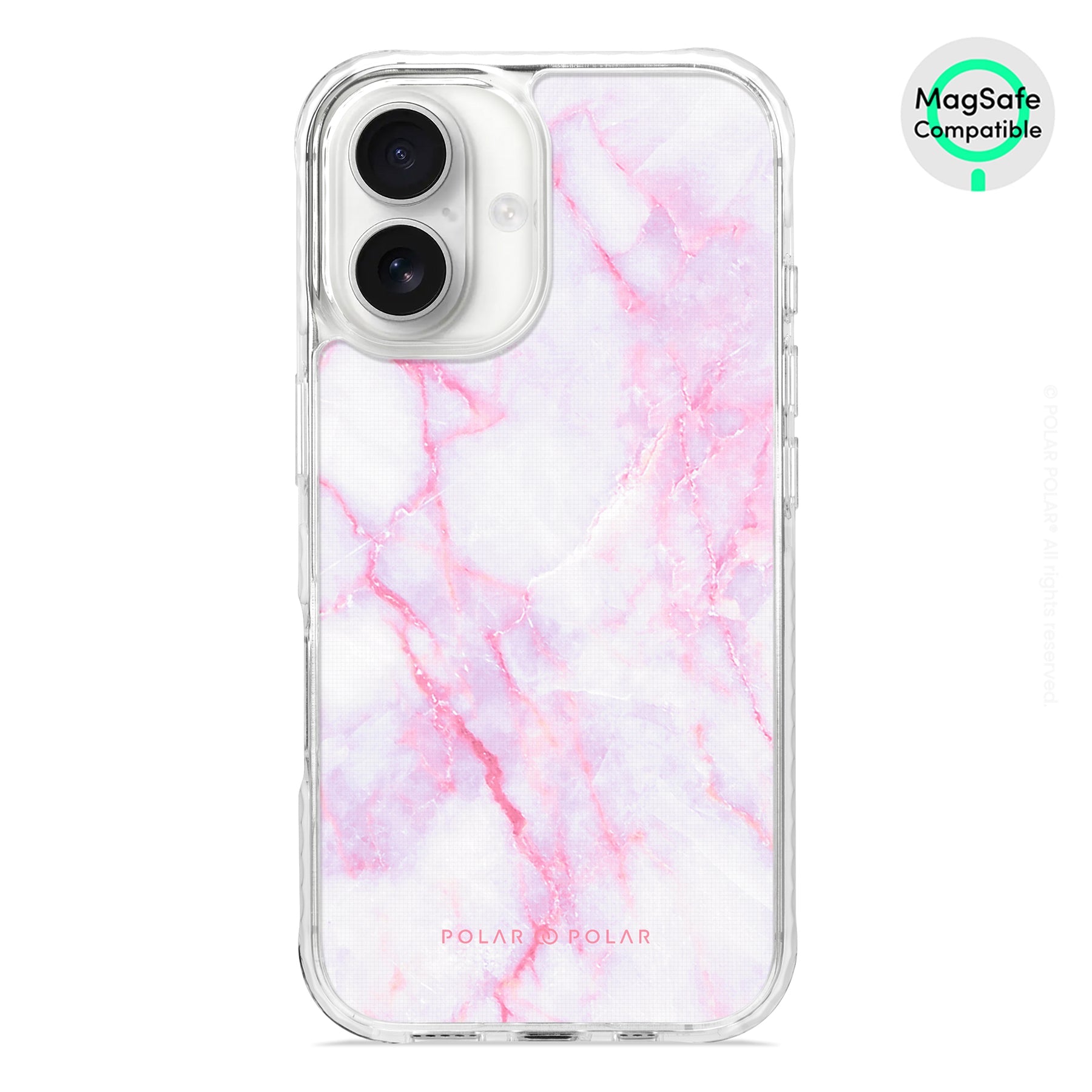 Pink White - iPhone 16 Clear Bumper MagSafe Case