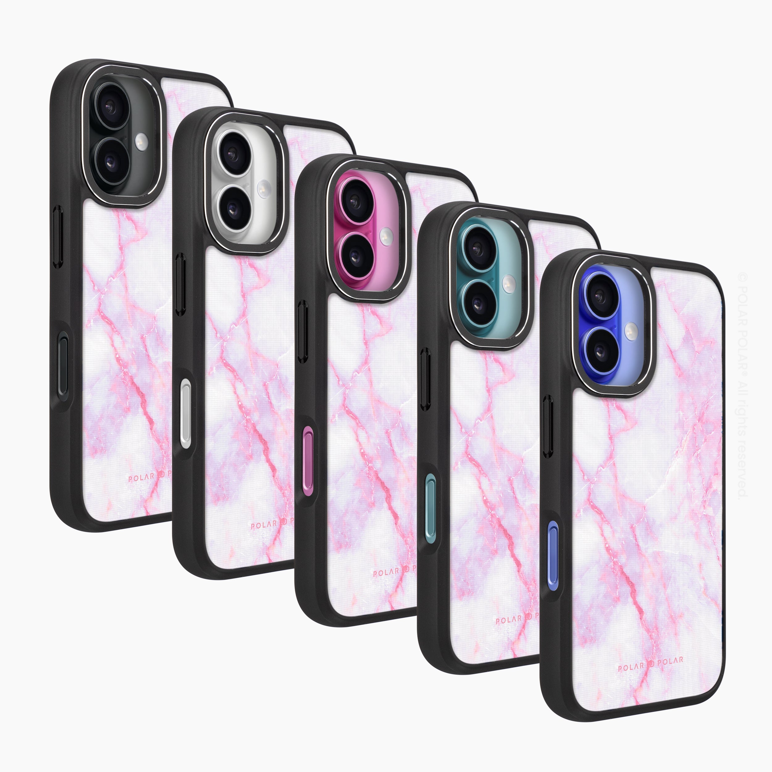 Pink White - iPhone 16 Pro Frosted Black Bumper MagSafe Case