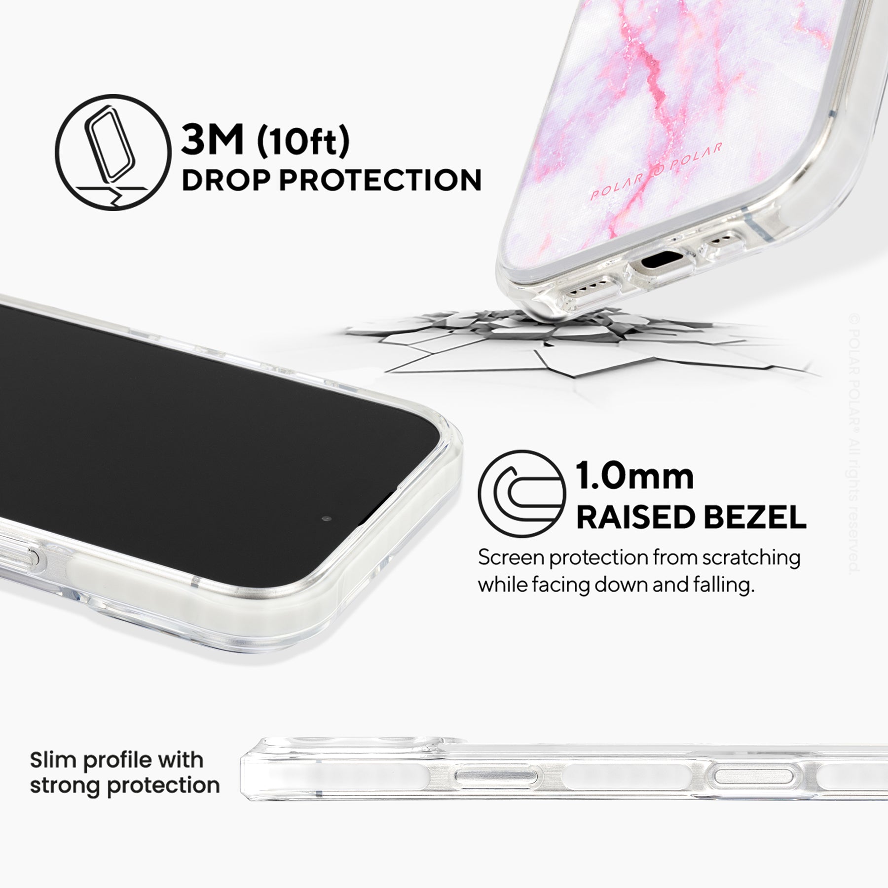 Pink White - iPhone 16 Pro Clear Bumper MagSafe Case
