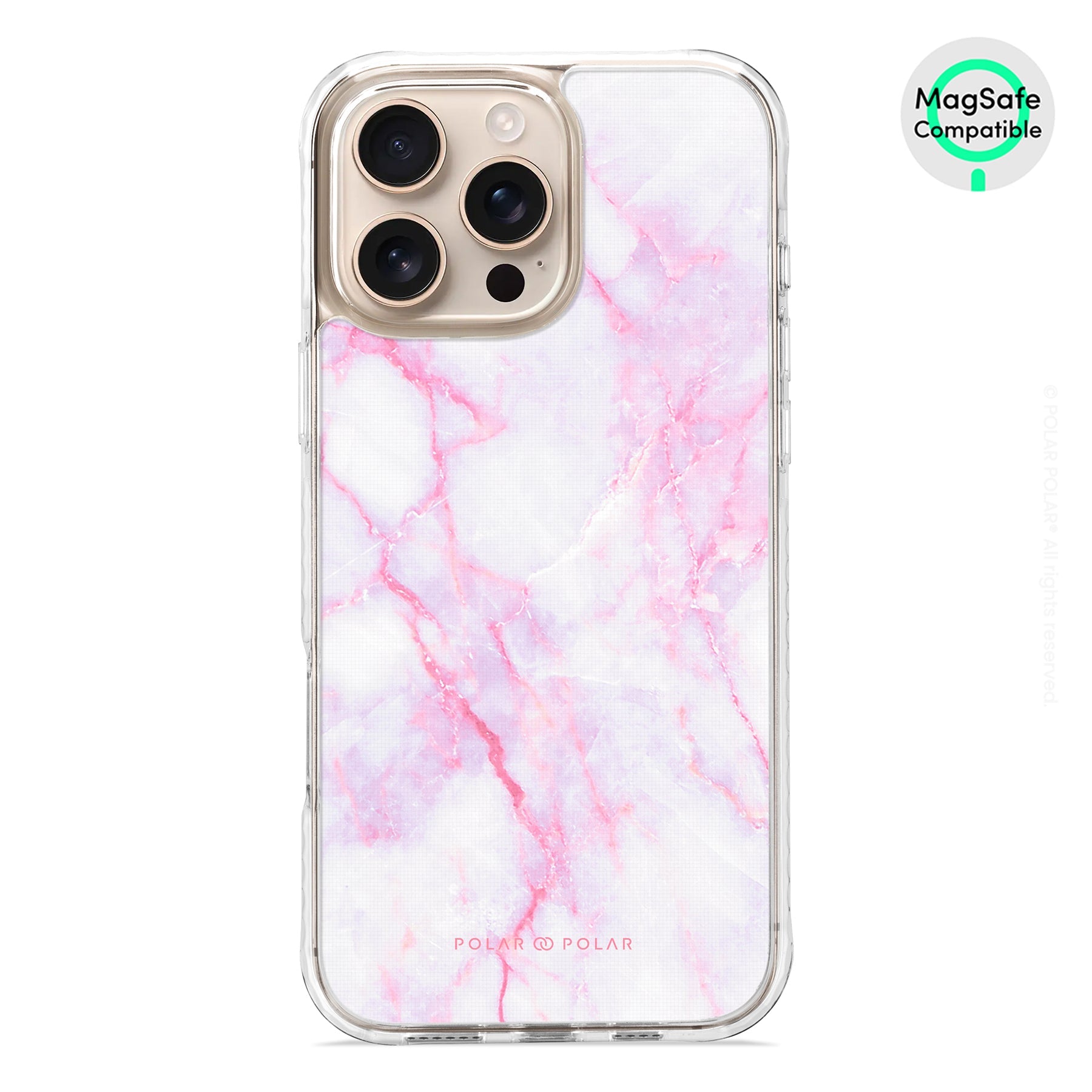 Pink White - iPhone 16 Pro Max Clear Bumper MagSafe Case
