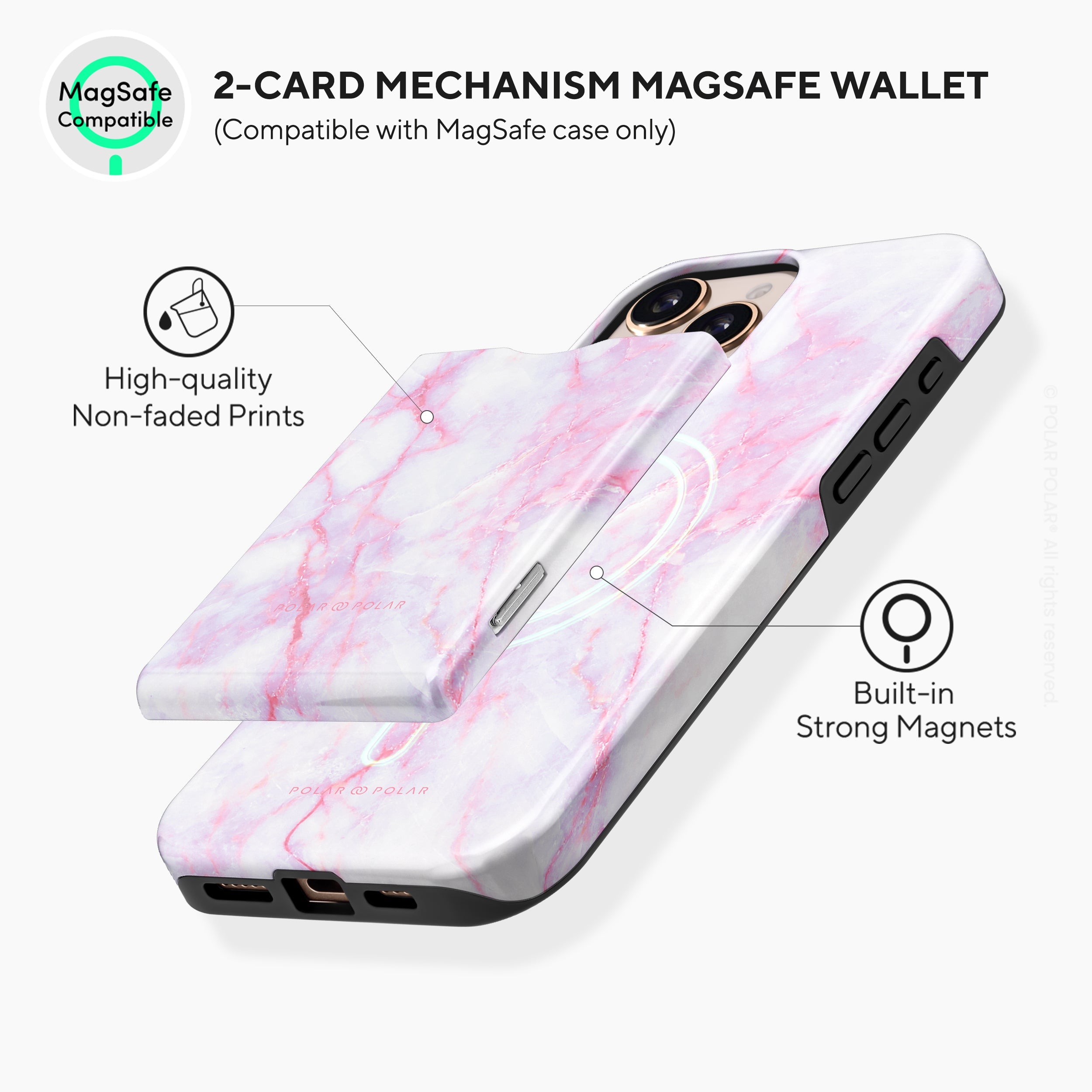 Pink White MagSafe Wallet