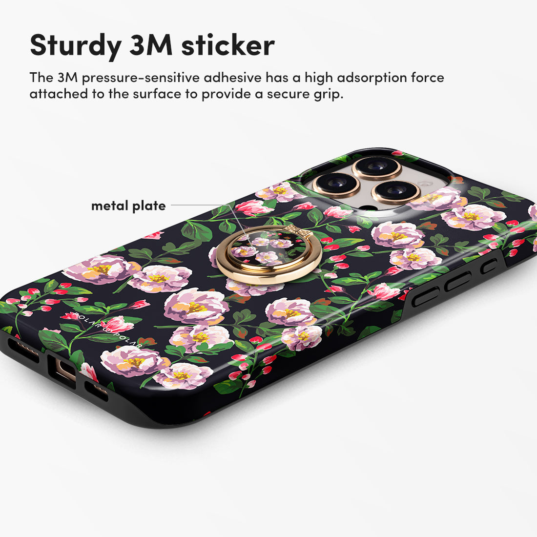 Purple Camellias Adhesive Phone Ring Holder