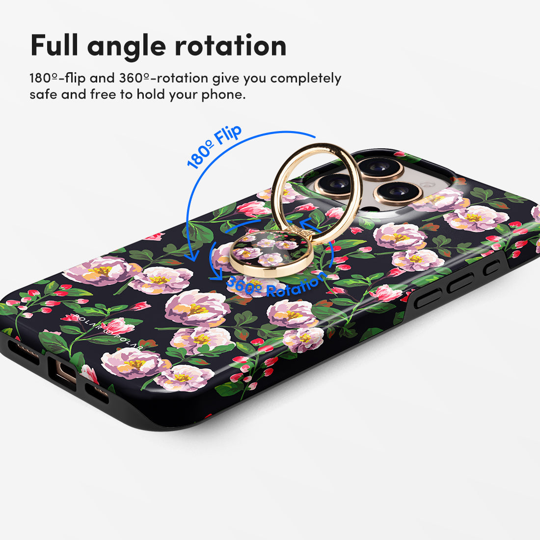 Purple Camellias Adhesive Phone Ring Holder