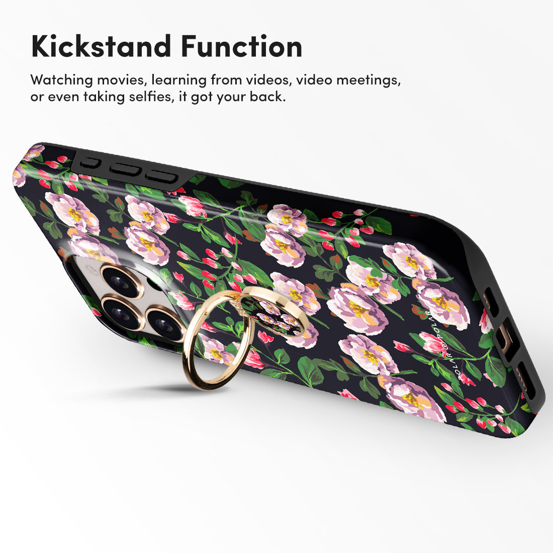 Purple Camellias Adhesive Phone Ring Holder