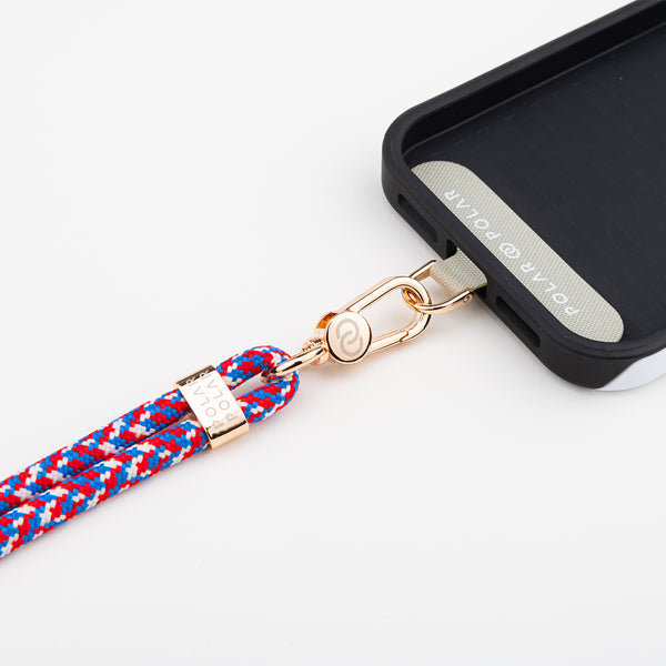 Red-White-Blue Crossbody Phone Strap with Card