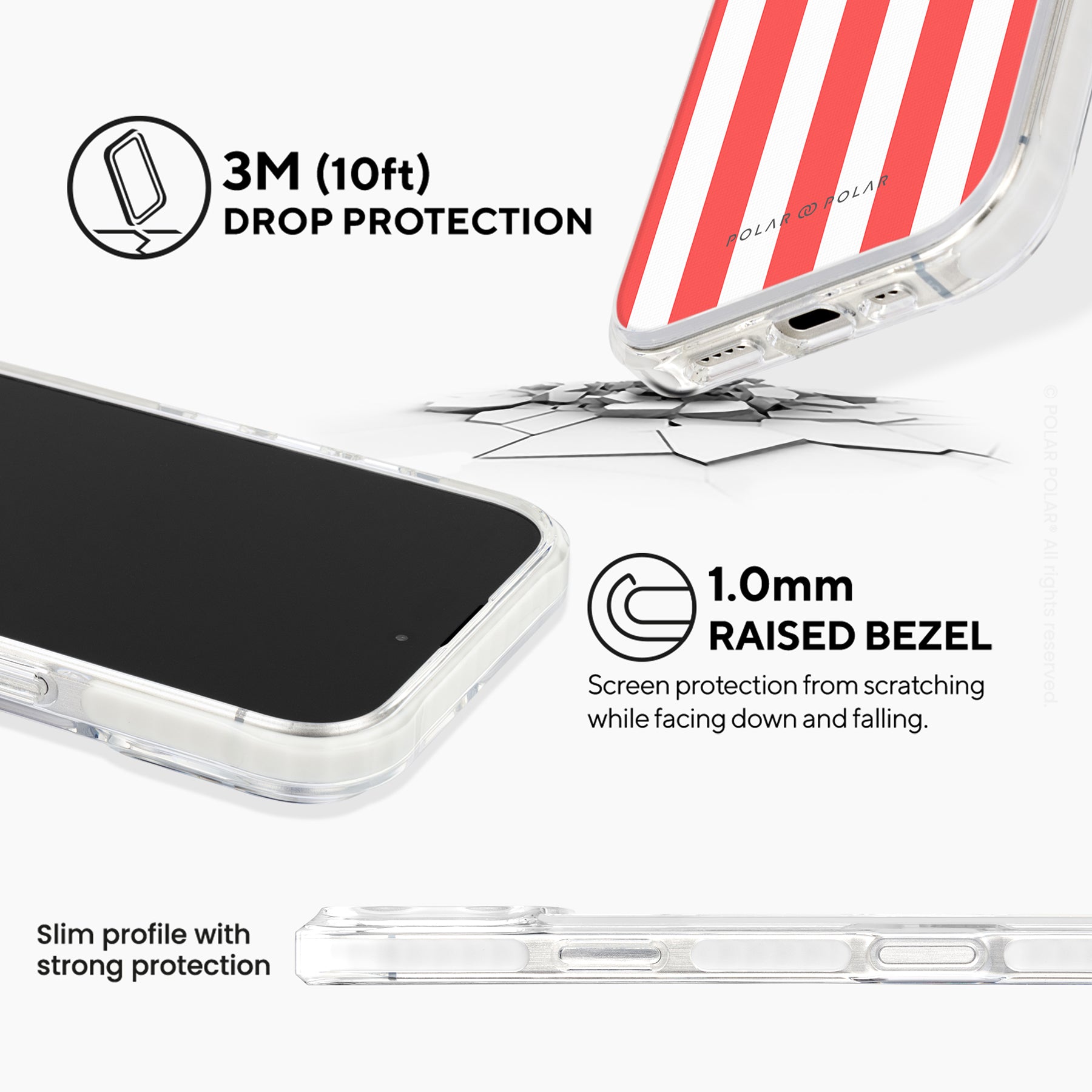 Scarlet Stripe - iPhone 16 Pro Clear Bumper MagSafe Case