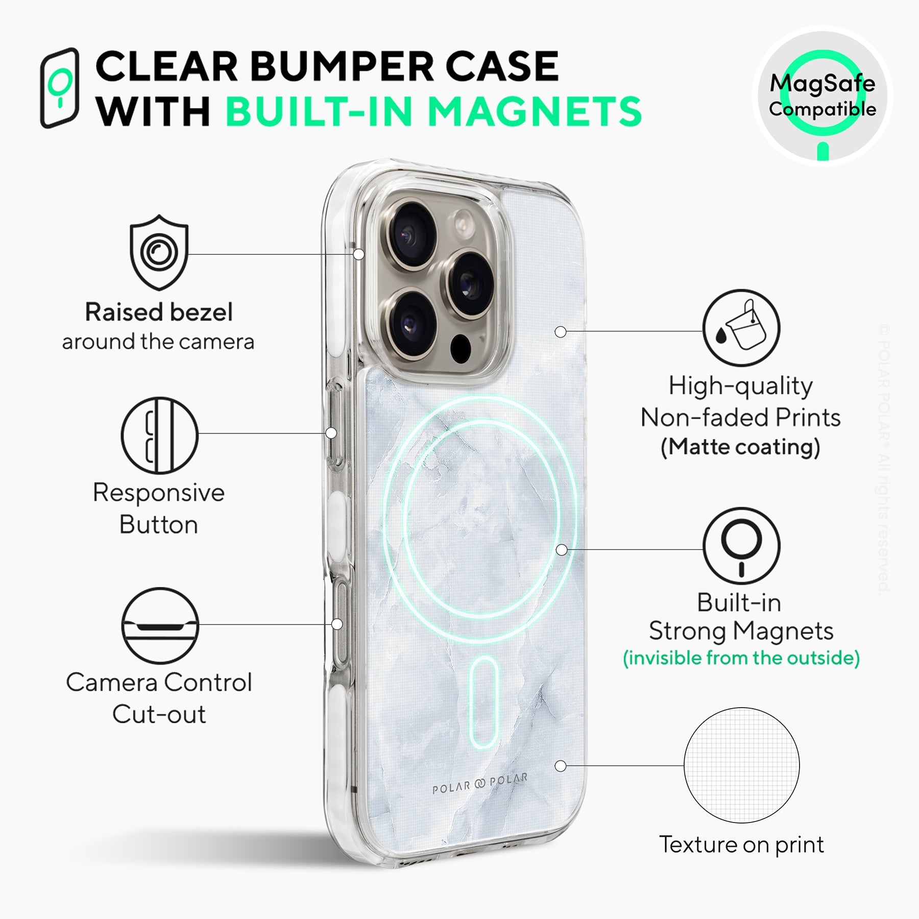 Snow Mountain - iPhone 16 Pro Clear Bumper MagSafe Case