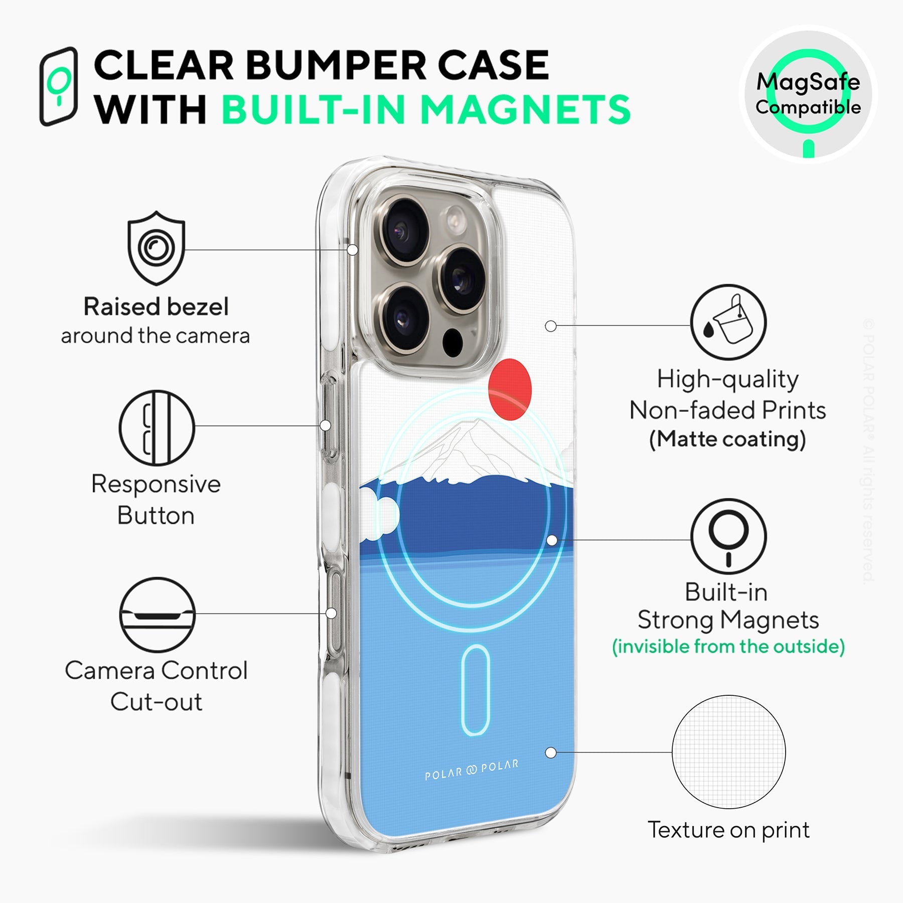 Summer Fujisan - iPhone 16 Pro Clear Bumper MagSafe Case