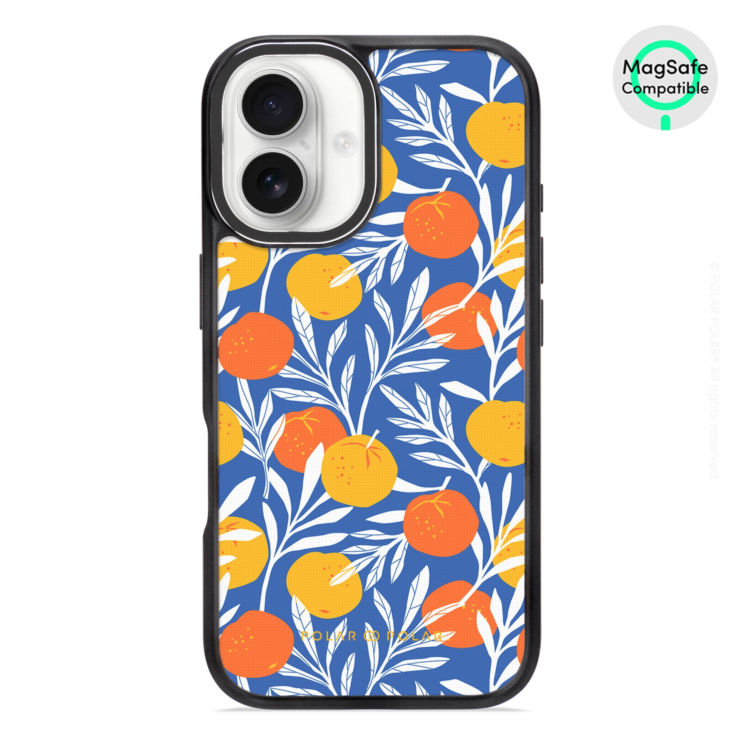 Summer Tangerine - iPhone 16 Frosted Black Bumper MagSafe Case