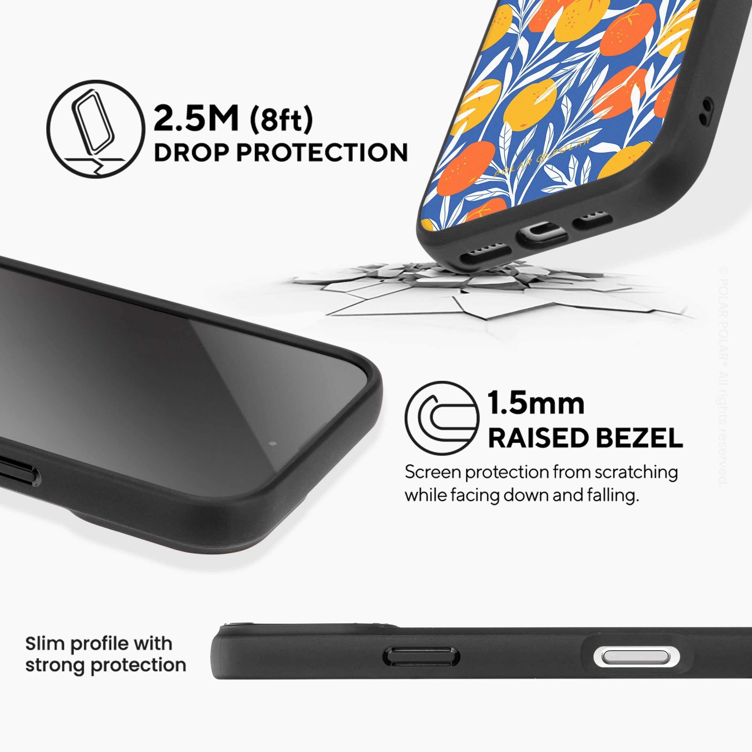 Summer Tangerine - iPhone 16 Frosted Black Bumper MagSafe Case